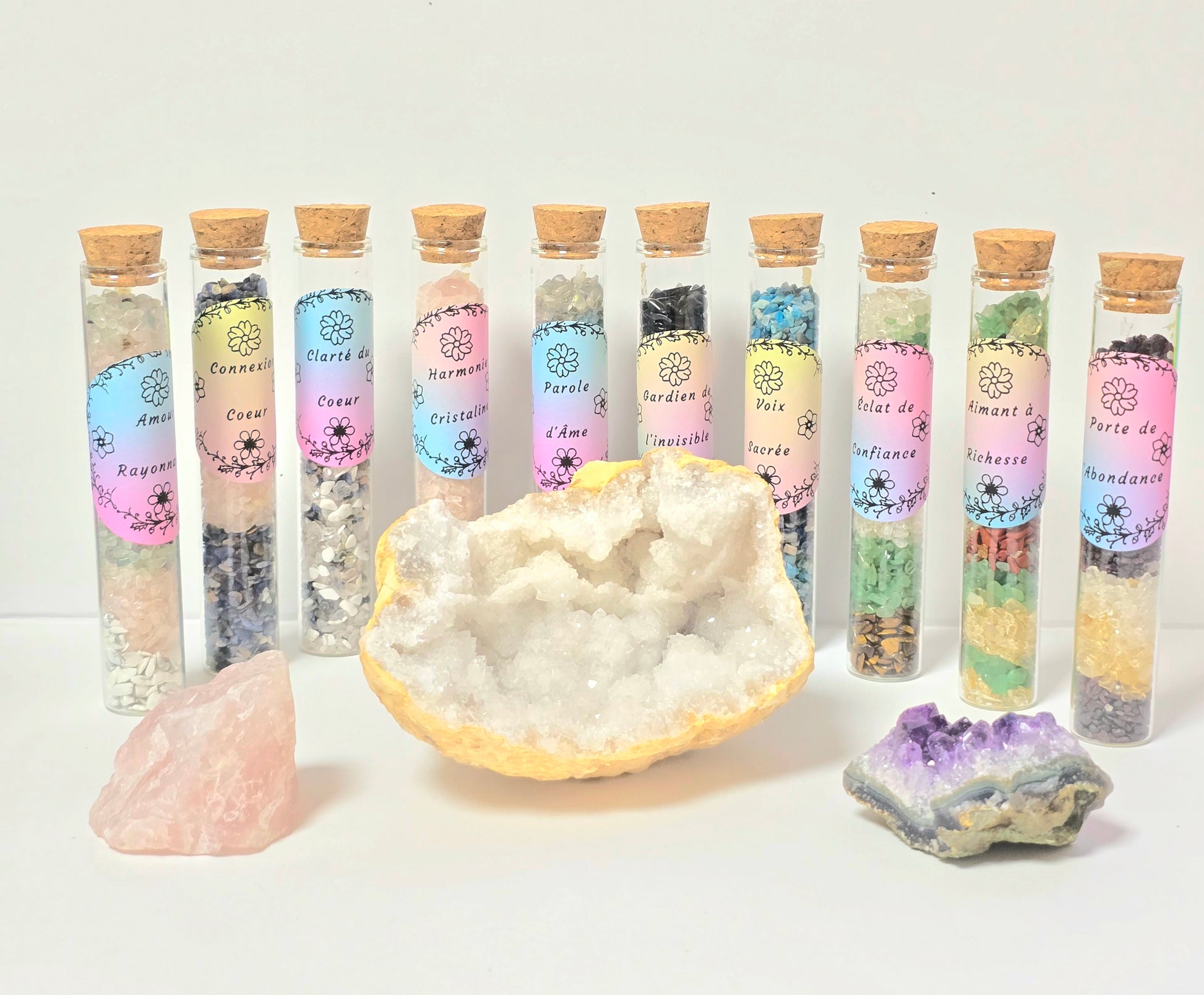 Fiole Porte de l'Abondance - Grenat, Citrine & Cristal de Roche