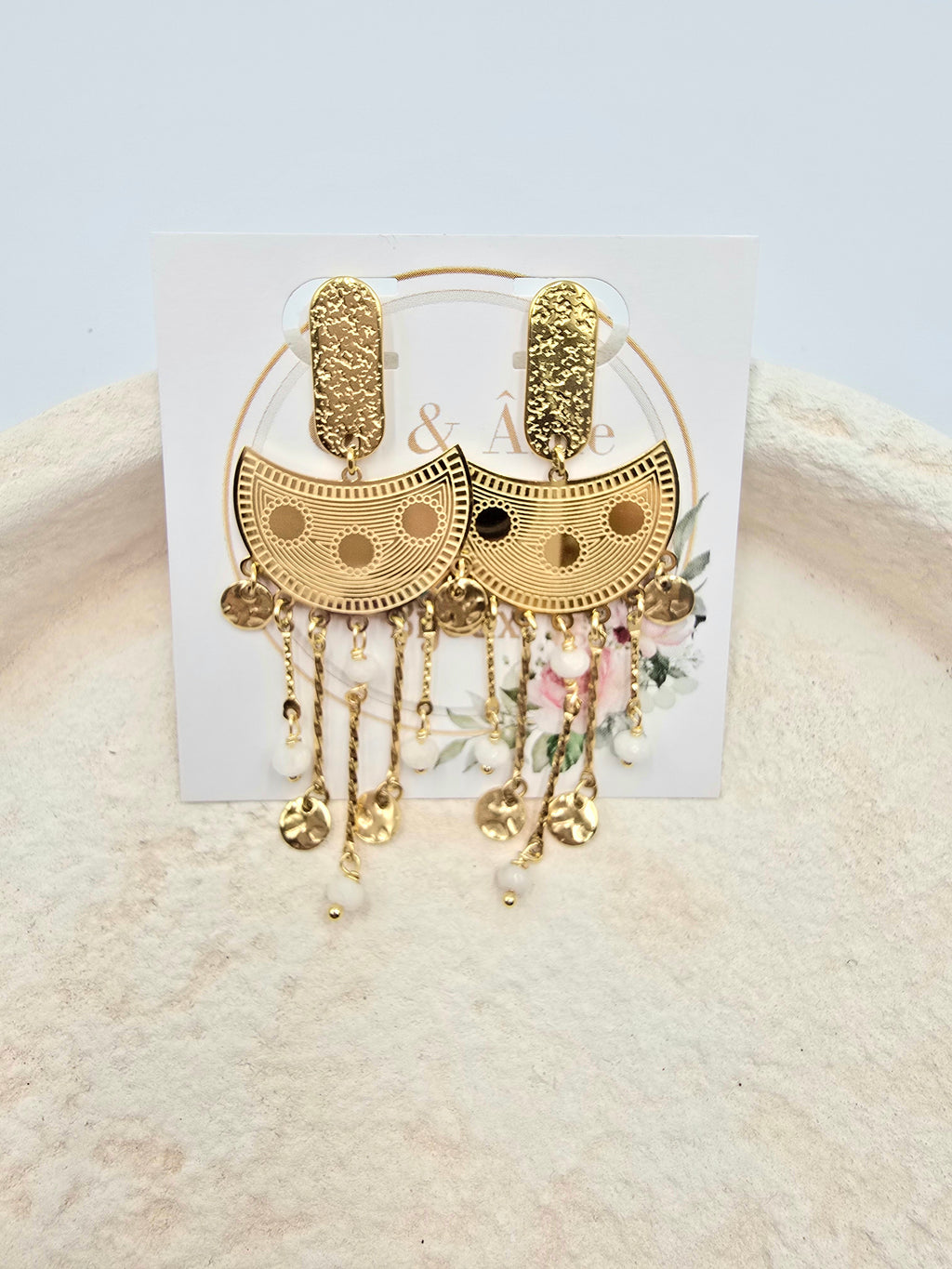 Boucles d'Oreilles Cindy - Raffinement Minéral Or et Âme-Bijpux