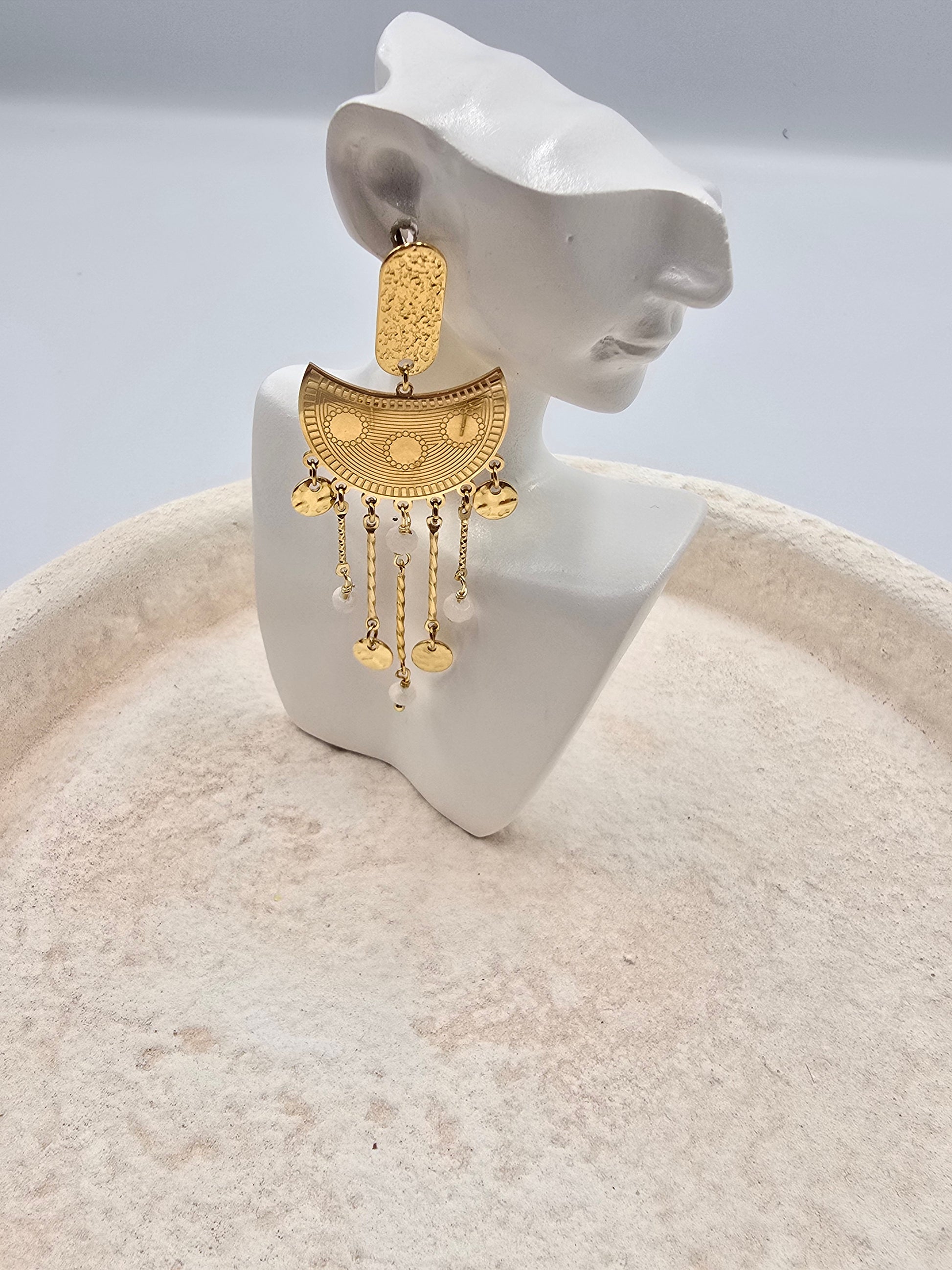 Boucles d'Oreilles Cindy - Raffinement Minéral Or et Âme-Bijpux