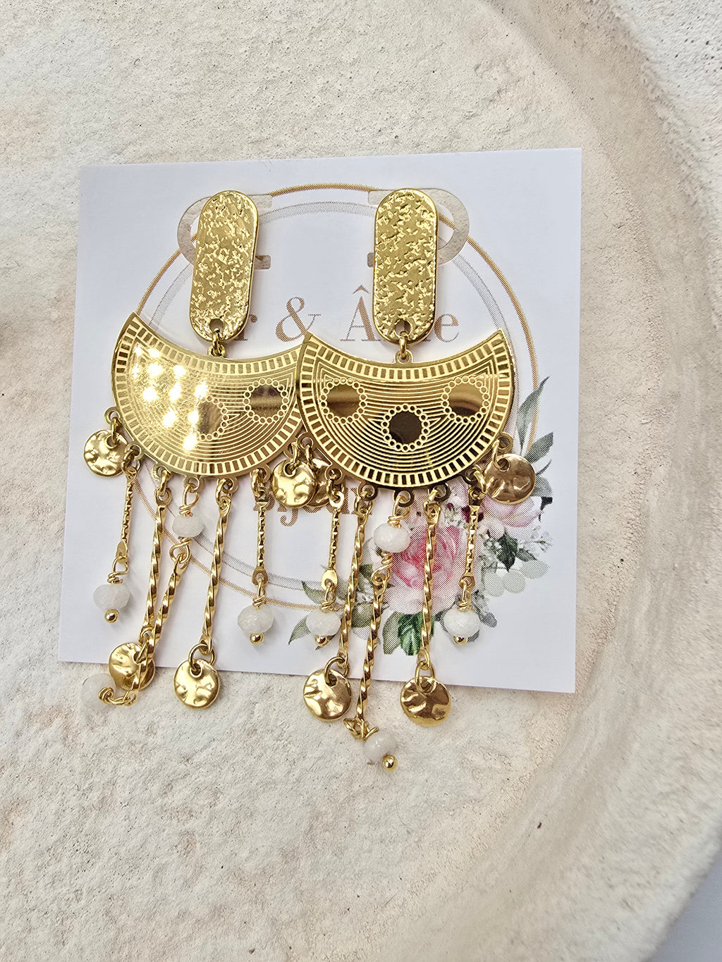 Boucles d'Oreilles Cindy - Raffinement Minéral Or et Âme-Bijpux