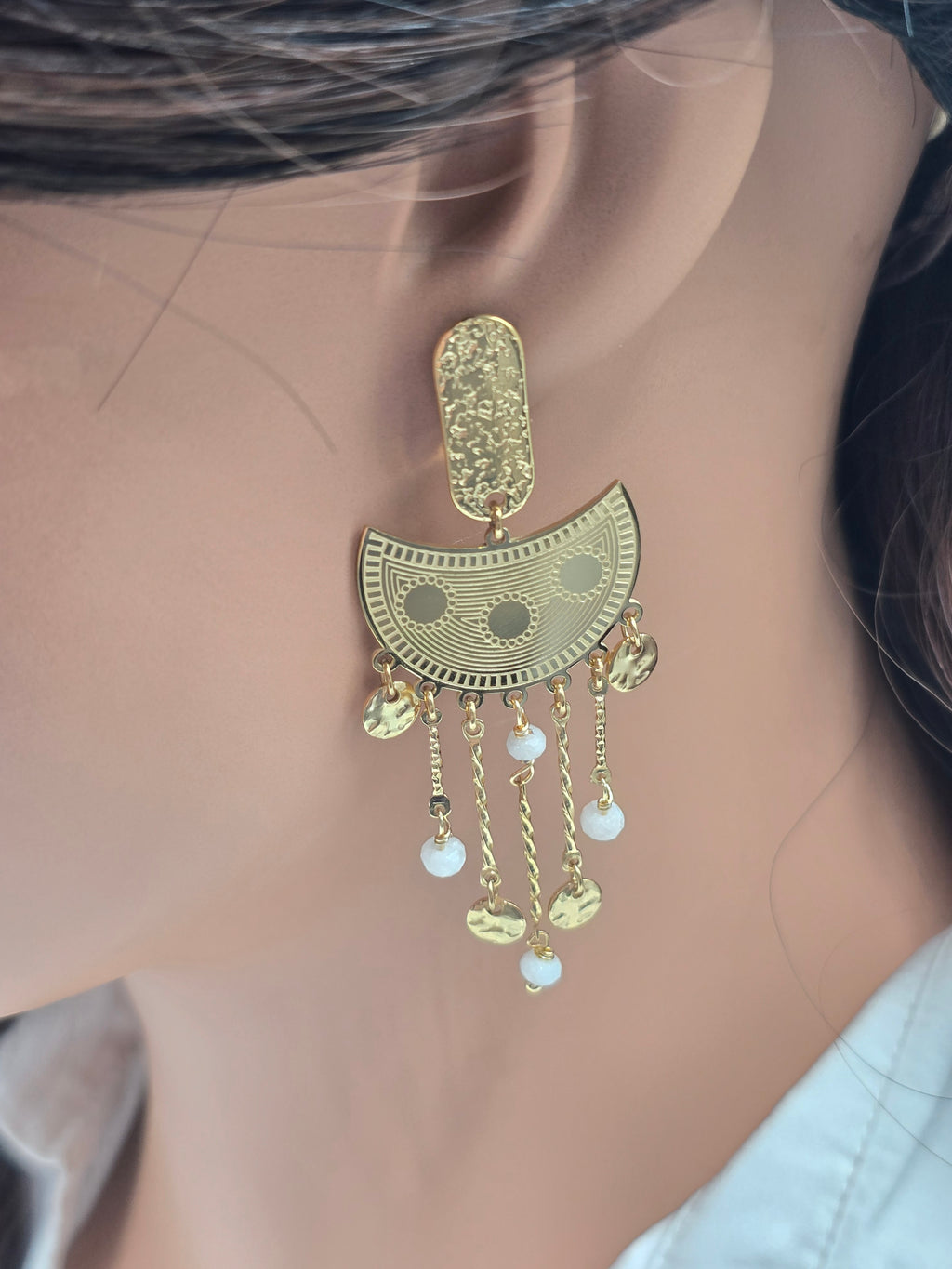 Boucles d'Oreilles Cindy - Raffinement Minéral Or et Âme-Bijpux