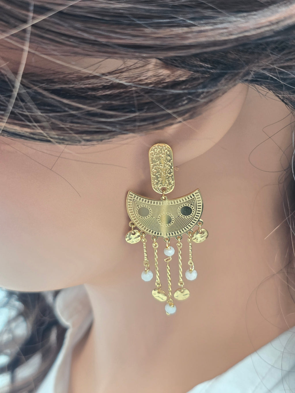 Boucles d'Oreilles Cindy - Raffinement Minéral Or et Âme-Bijpux