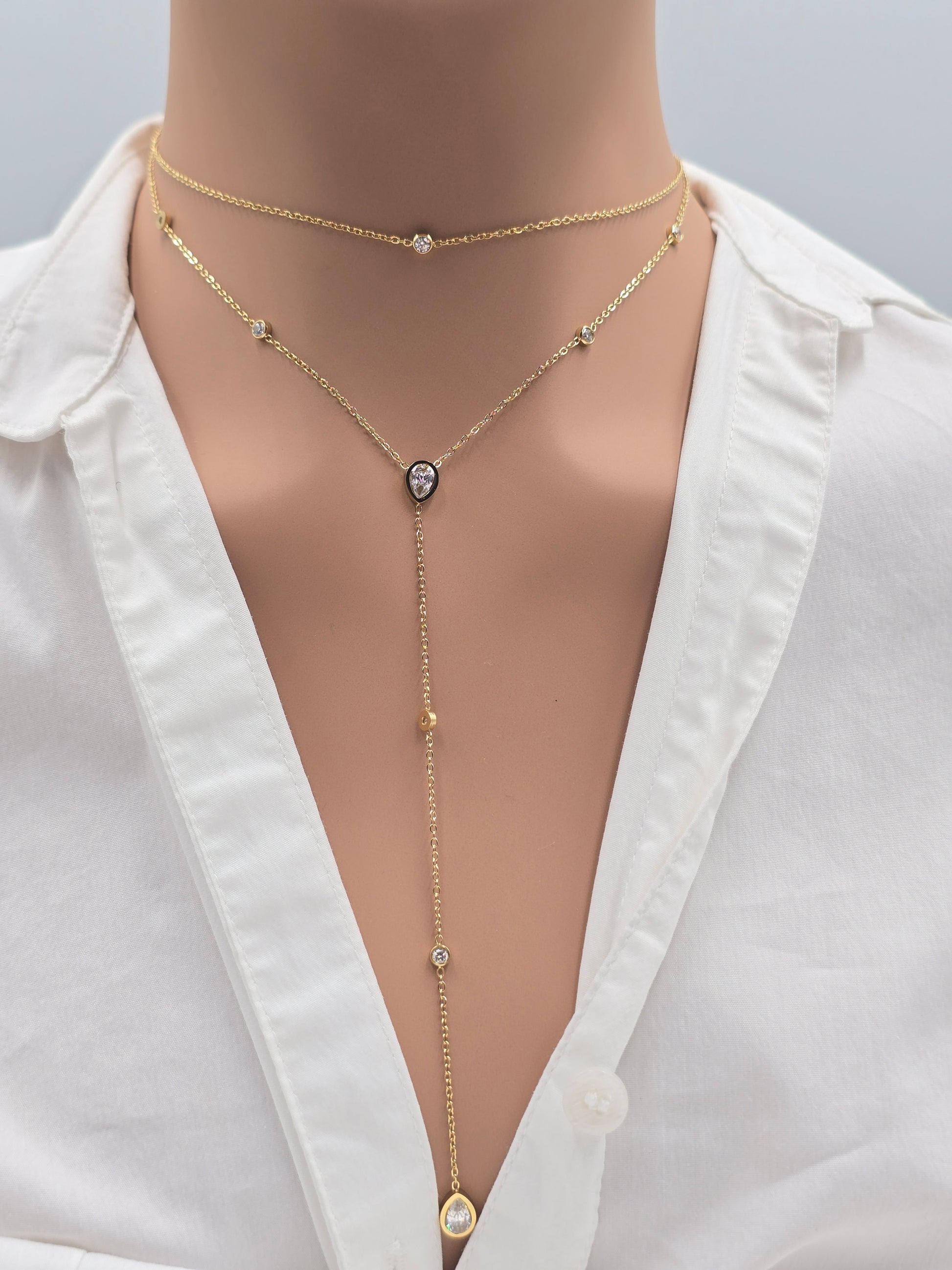 Collier Mila - Double Rang Doré - Acier Inoxydable | Or et Âme Bijoux