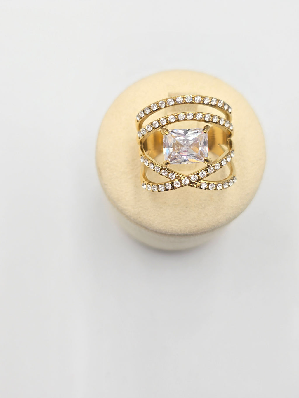 Bague Mahina - 4 Rangs Zirconiums Dorée - Brillance Diamant | Or et Âme Bijoux