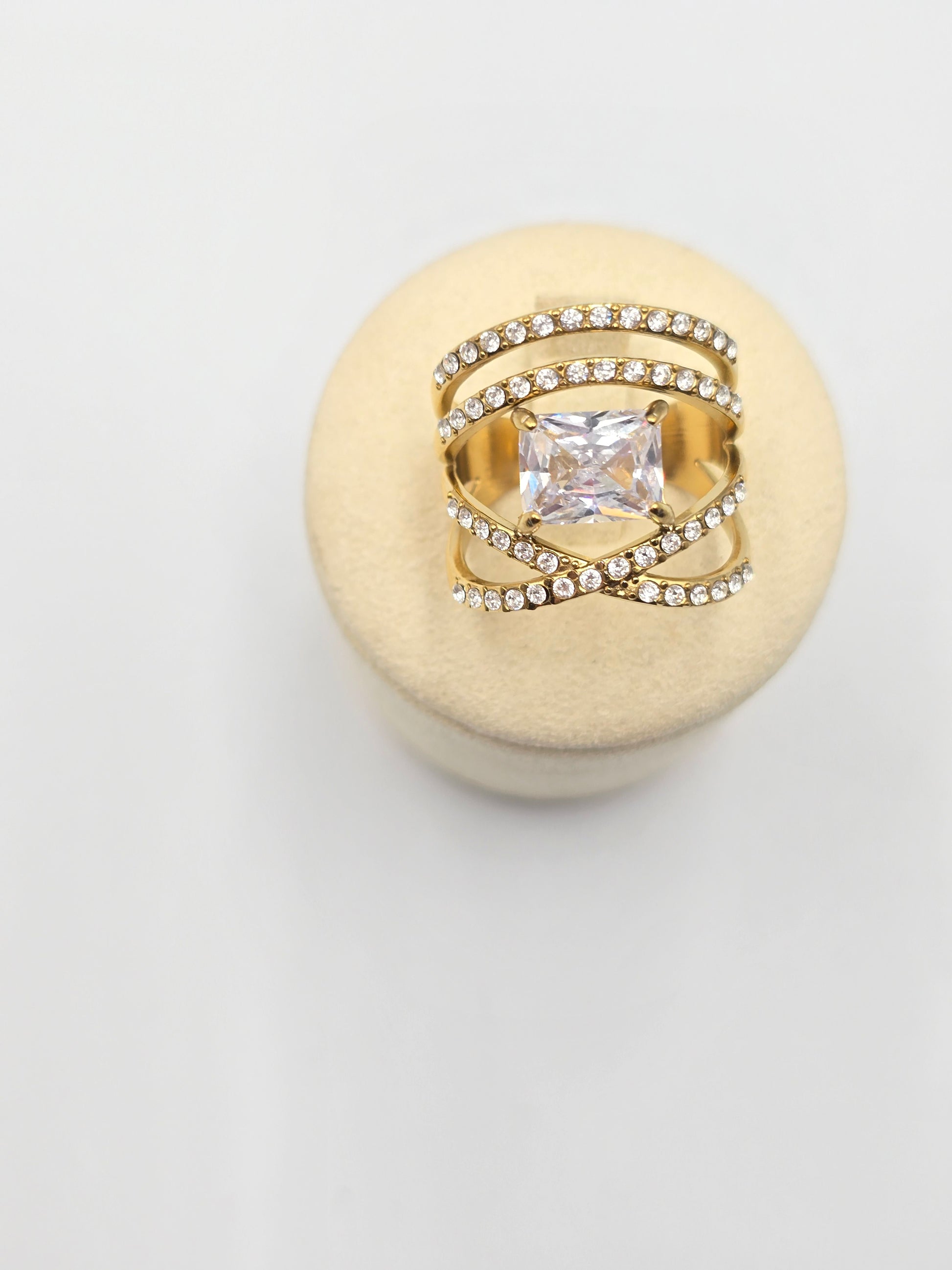 Bague Mahina - 4 Rangs Zirconiums Dorée - Brillance Diamant | Or et Âme Bijoux