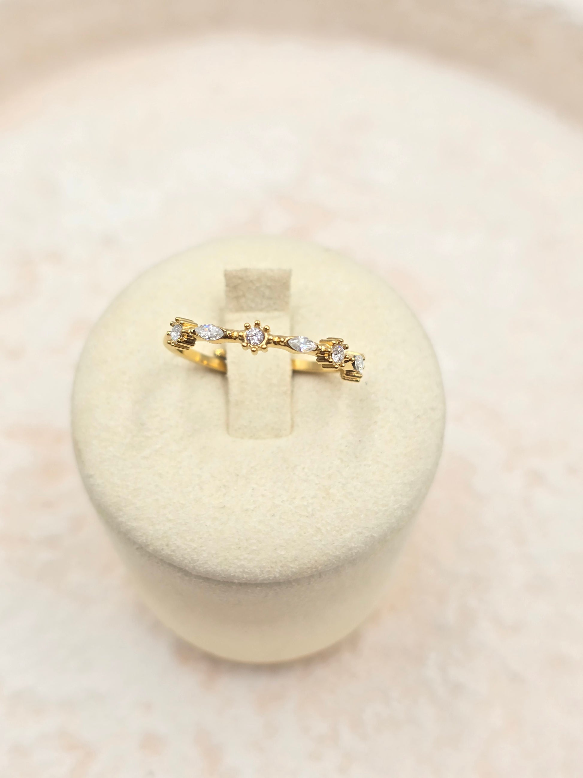 Bague Aloha - Fine Dorée Zirconiums Scintillants - Or et Âme-Bijoux