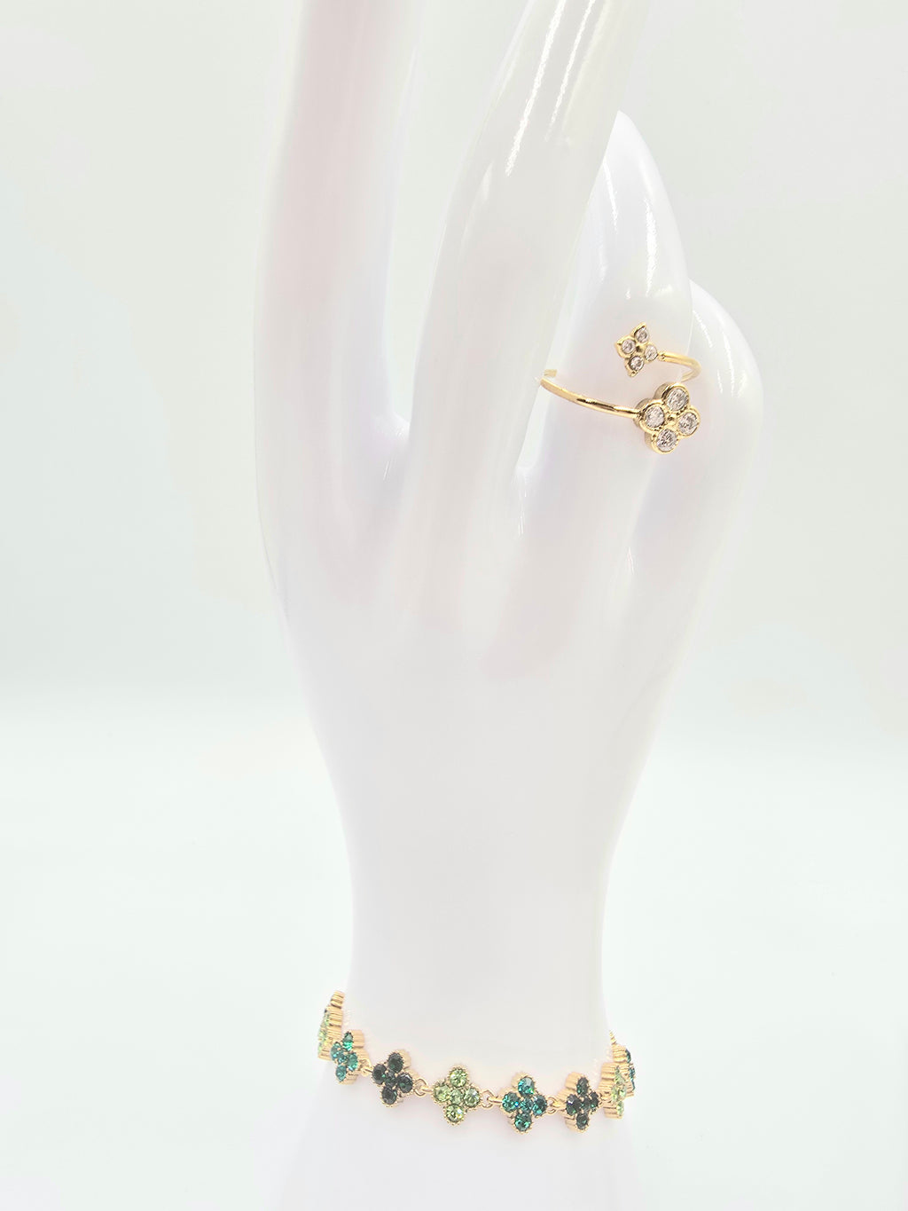 Bracelet  PALAS Trèfle Porte-Bonheur - Acier Inoxydable & Cristaux