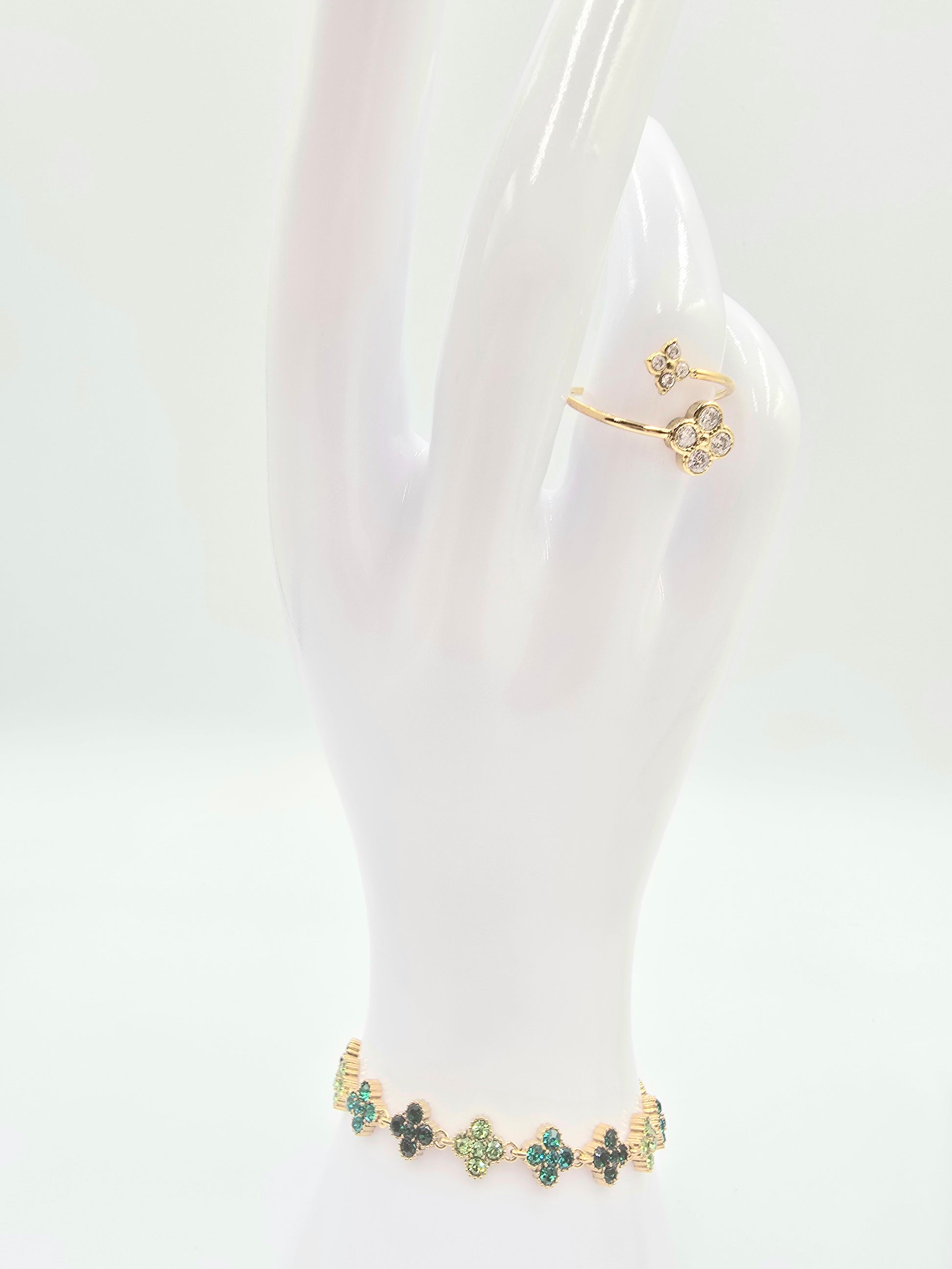 Bracelet  PALAS Trèfle Porte-Bonheur - Acier Inoxydable & Cristaux