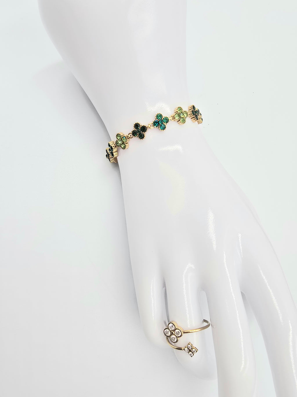 Bracelet  PALAS Trèfle Porte-Bonheur - Acier Inoxydable & Cristaux