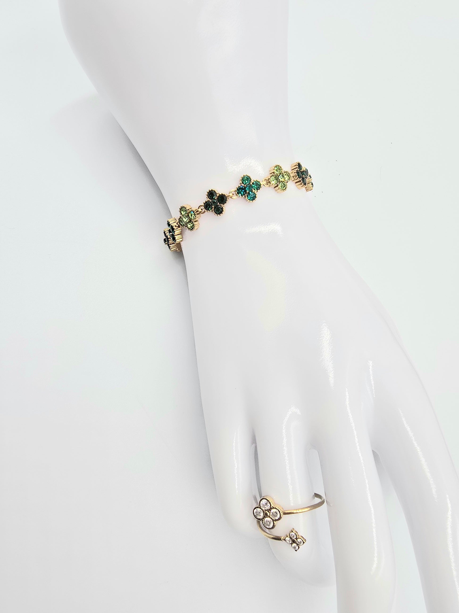 Bracelet  PALAS Trèfle Porte-Bonheur - Acier Inoxydable & Cristaux