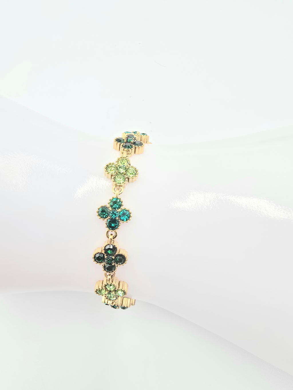 Bracelet  PALAS Trèfle Porte-Bonheur - Acier Inoxydable & Cristaux