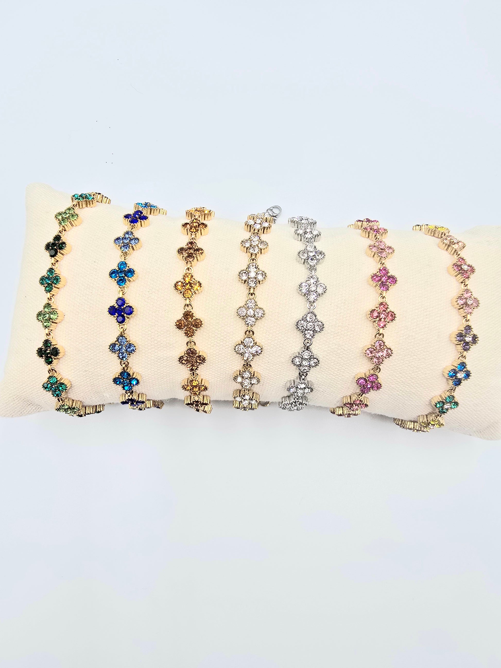 Bracelet  PALAS Trèfle Porte-Bonheur - Acier Inoxydable & Cristaux