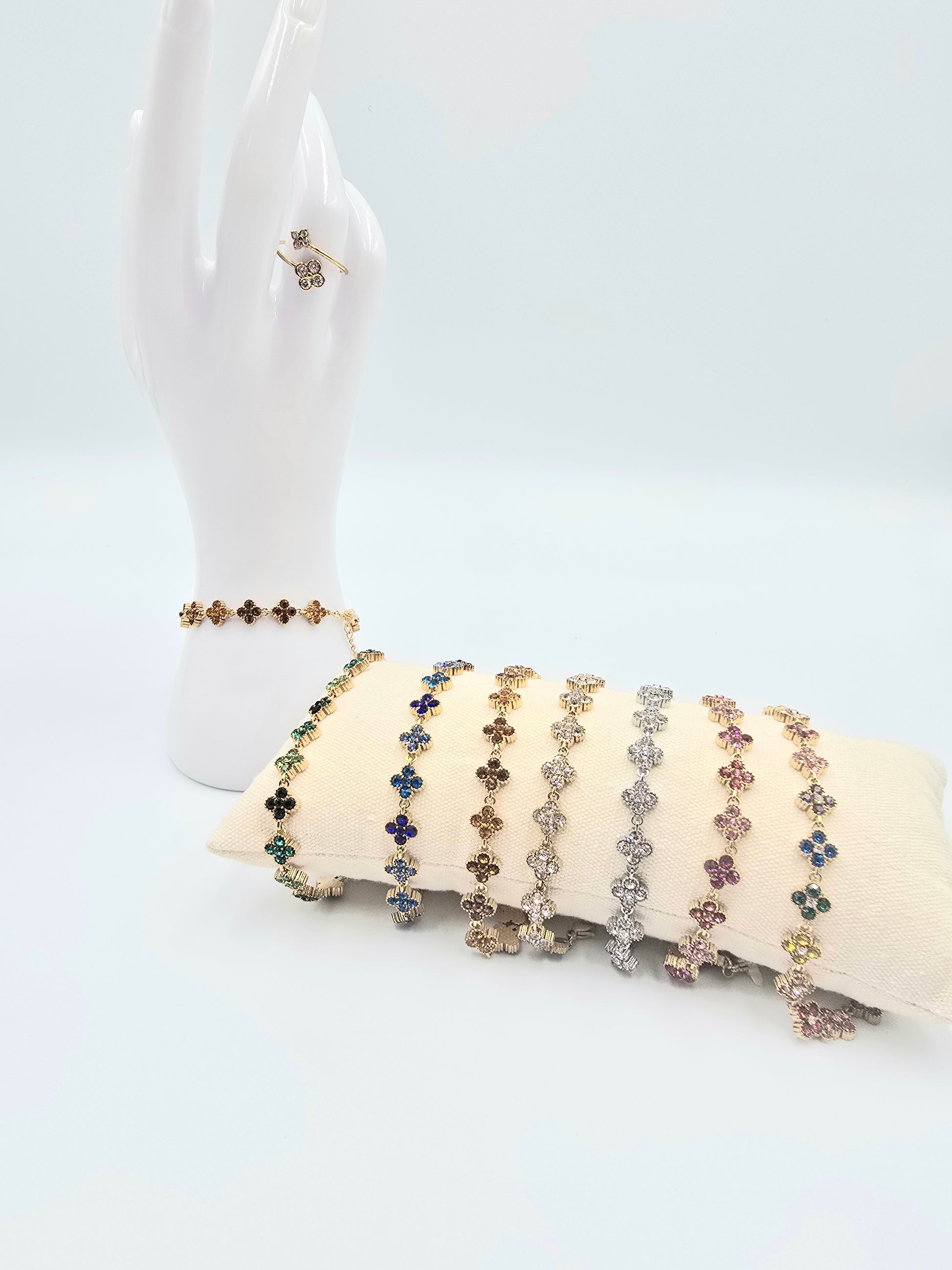 Bracelet  PALAS Trèfle Porte-Bonheur - Acier Inoxydable & Cristaux