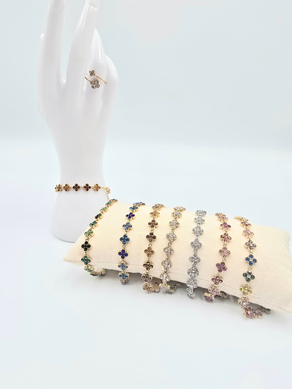 Bracelet  PALAS Trèfle Porte-Bonheur - Acier Inoxydable & Cristaux