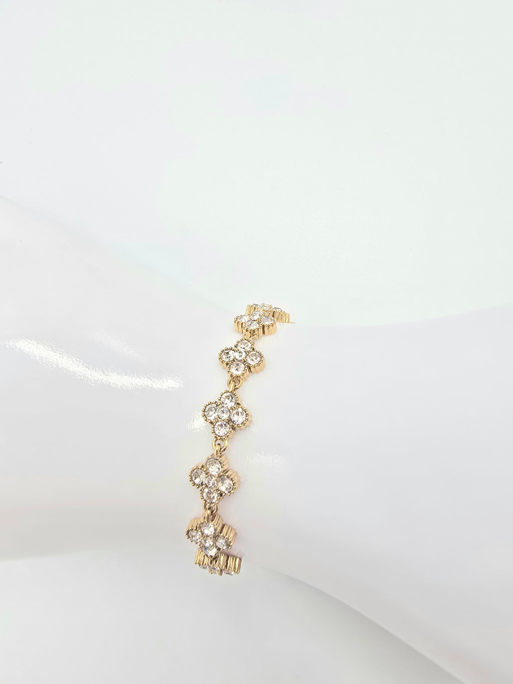 Bracelet  PALAS Trèfle Porte-Bonheur - Acier Inoxydable & Cristaux