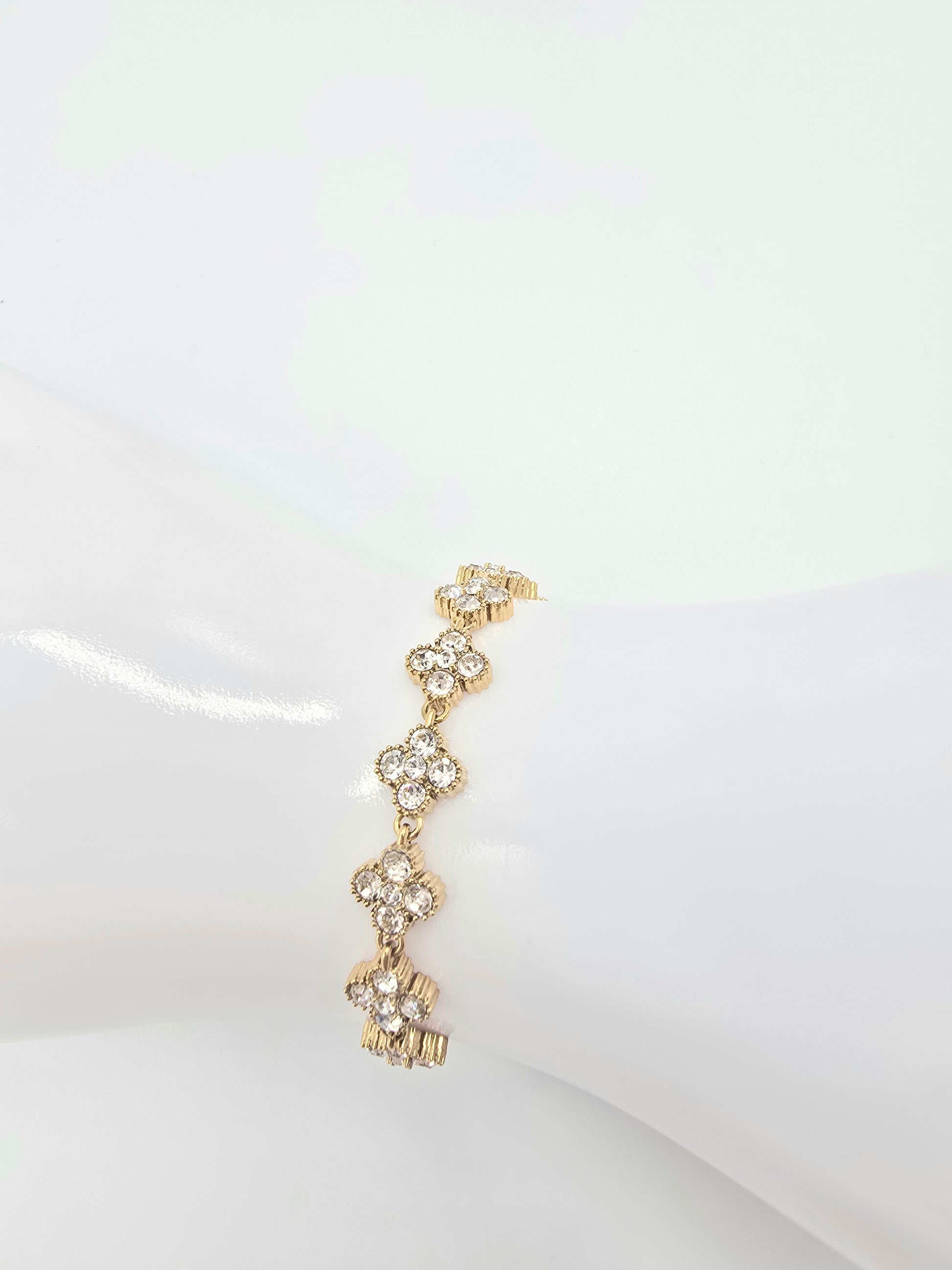 Bracelet  PALAS Trèfle Porte-Bonheur - Acier Inoxydable & Cristaux