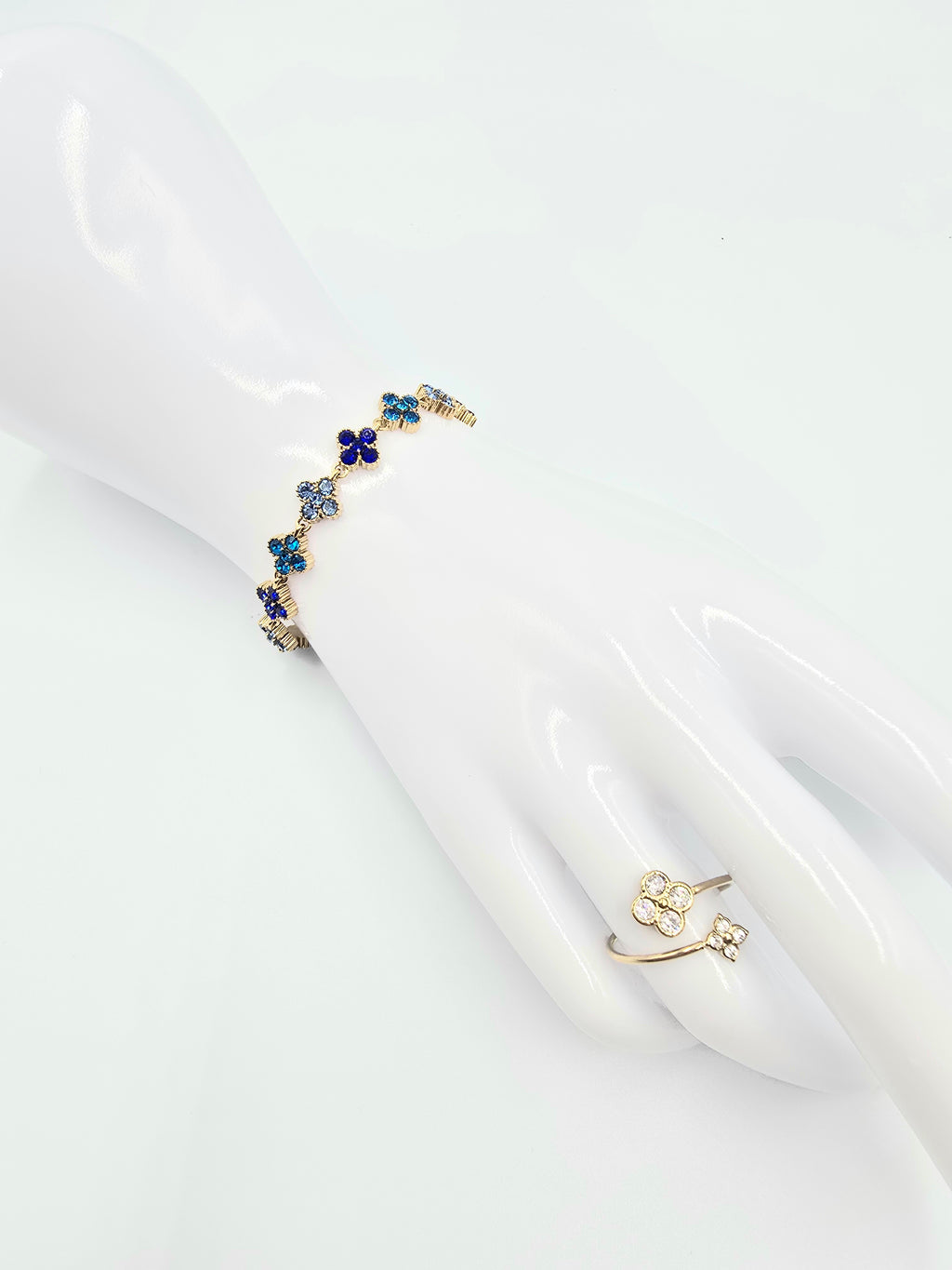 Bague Palas - Trèfle Ouvert Acier Inoxydable & Cristaux