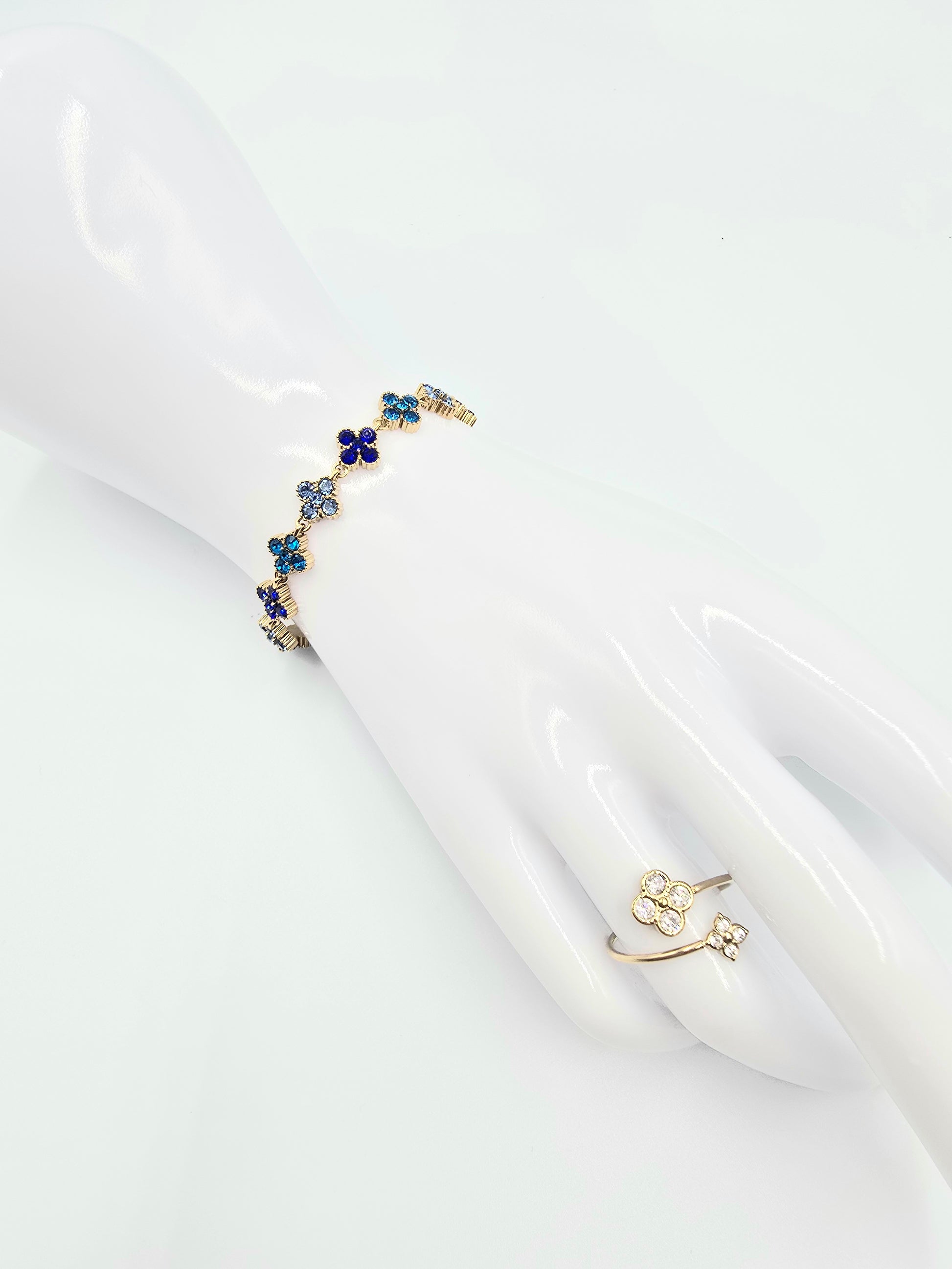 Bague Palas - Trèfle Ouvert Acier Inoxydable & Cristaux