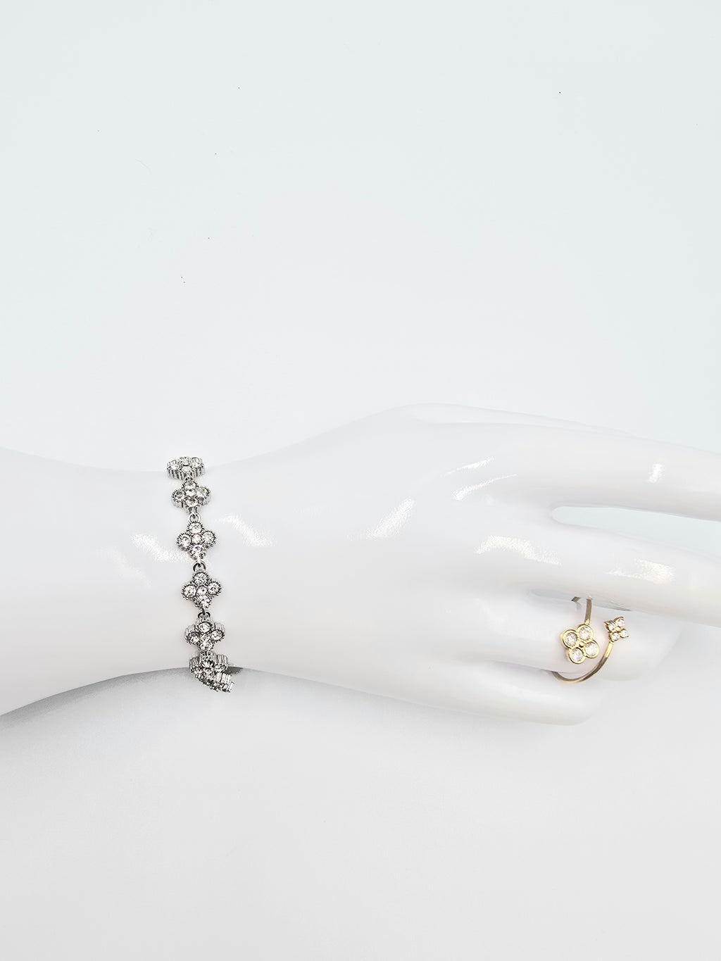 Bracelet  PALAS Trèfle Porte-Bonheur - Acier Inoxydable & Cristaux