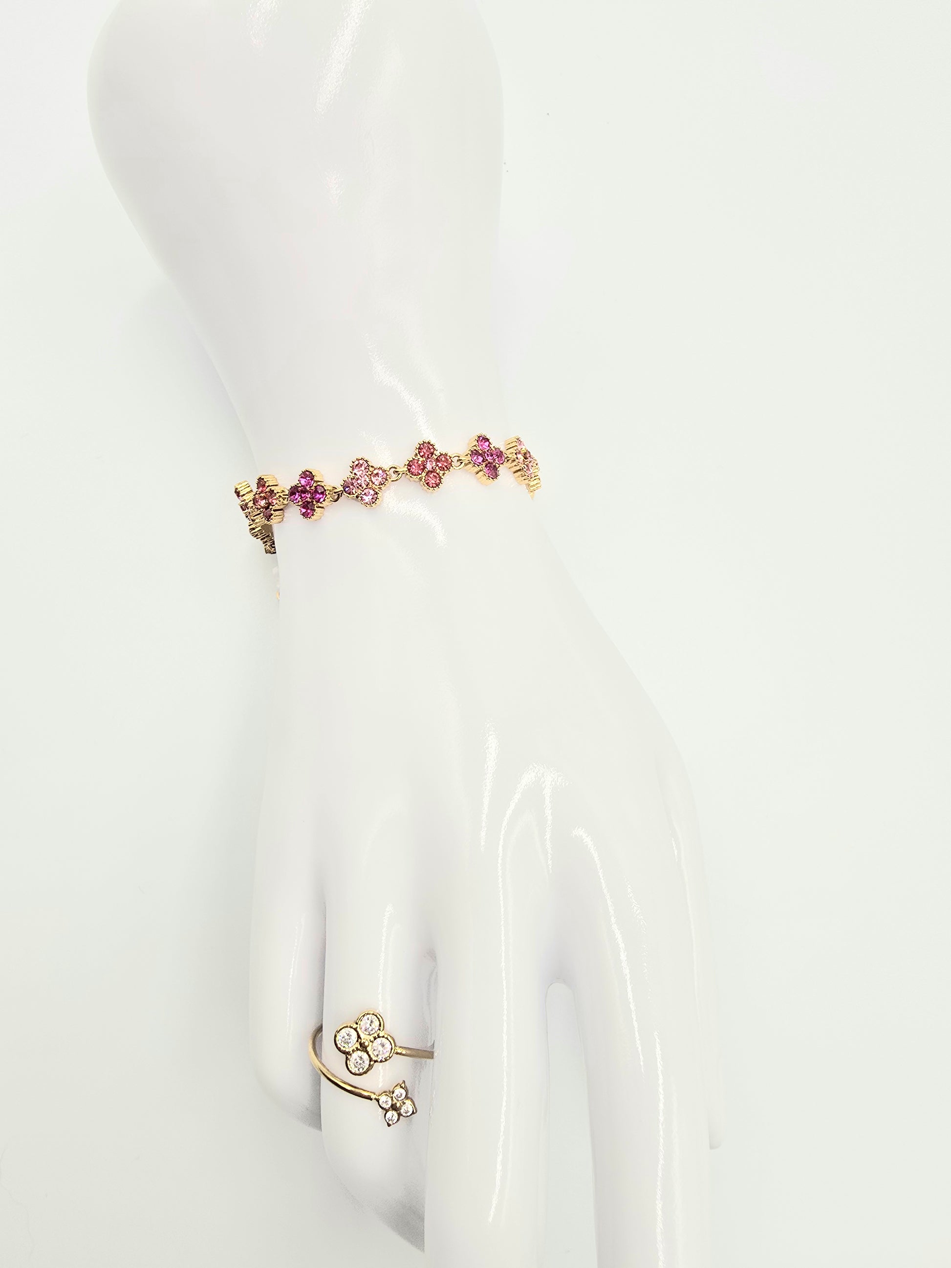 Bracelet  PALAS Trèfle Porte-Bonheur - Acier Inoxydable & Cristaux
