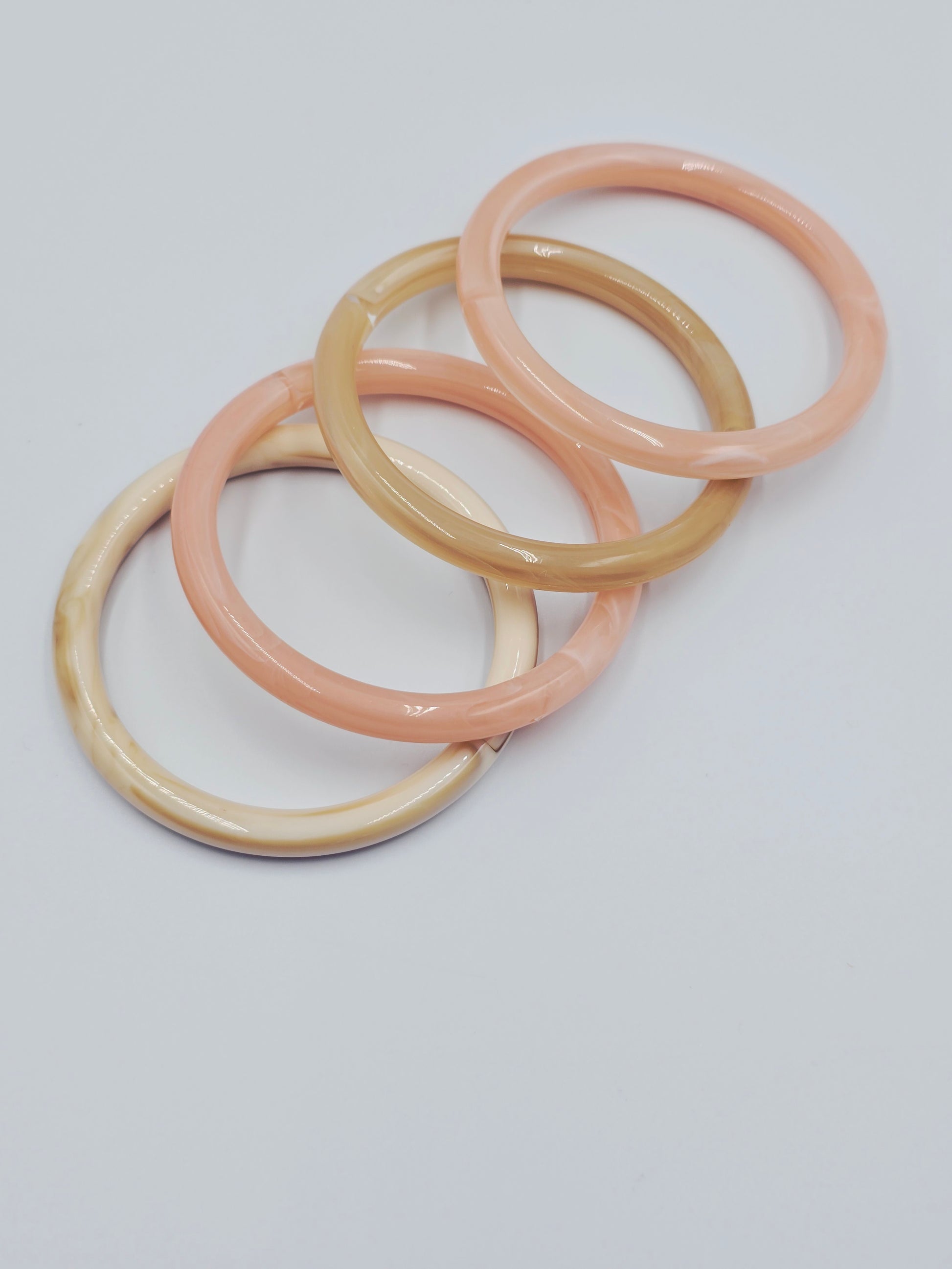 Bracelet ESTINE - Jonc Résine Coloré - Vert, Rose ou Fushia - 6,5cm