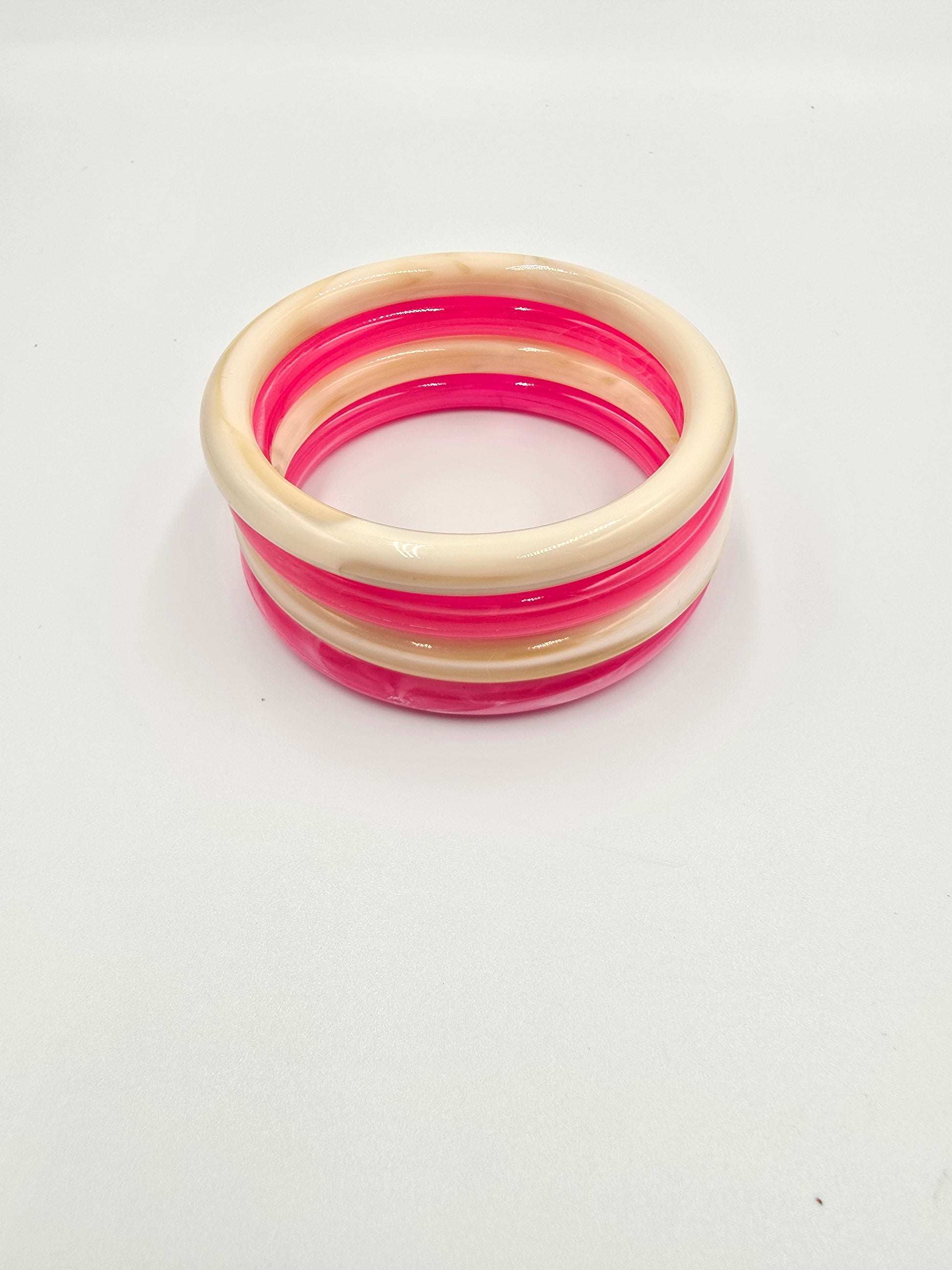 Bracelet ESTINE - Jonc Résine Coloré - Vert, Rose ou Fushia - 6,5cm