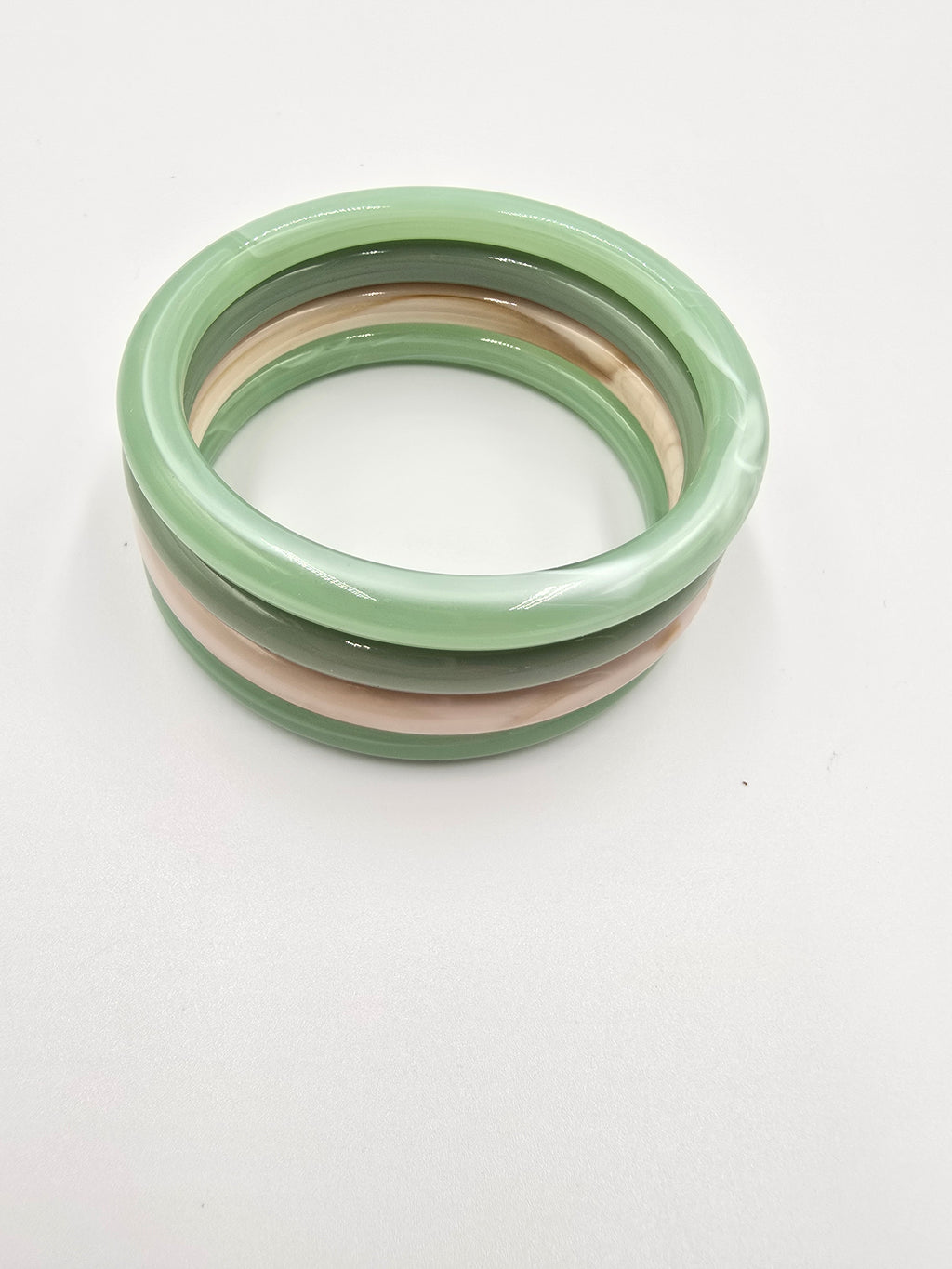 Bracelet ESTINE - Jonc Résine Coloré - Vert, Rose ou Fushia - 6,5cm