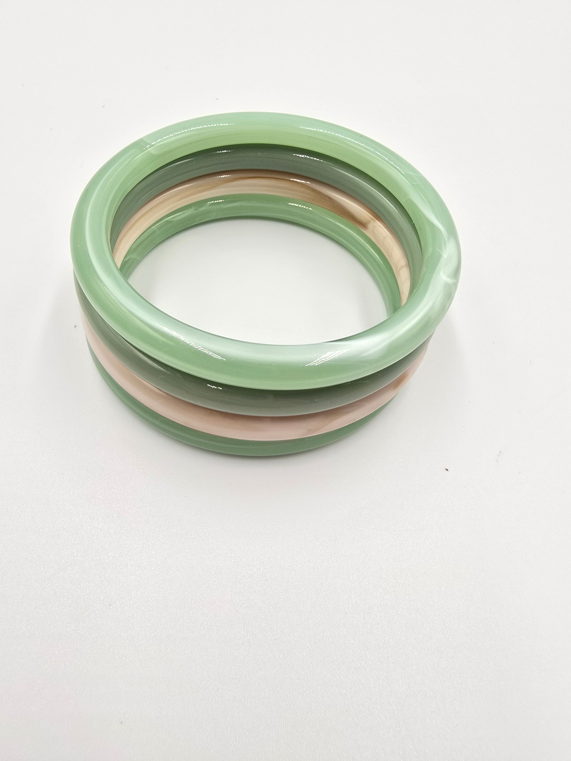 Bracelet ESTINE - Jonc Résine Coloré - Vert, Rose ou Fushia - 6,5cm