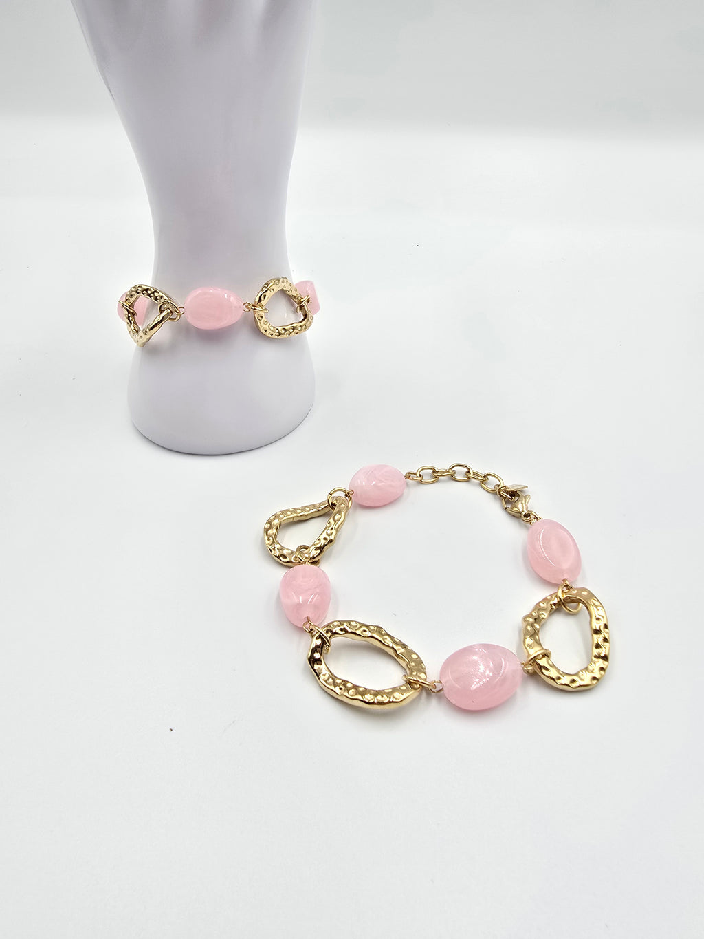 Bracelet MELINDA - Perles Résine & Maillons Dorés - Élégance Colorée