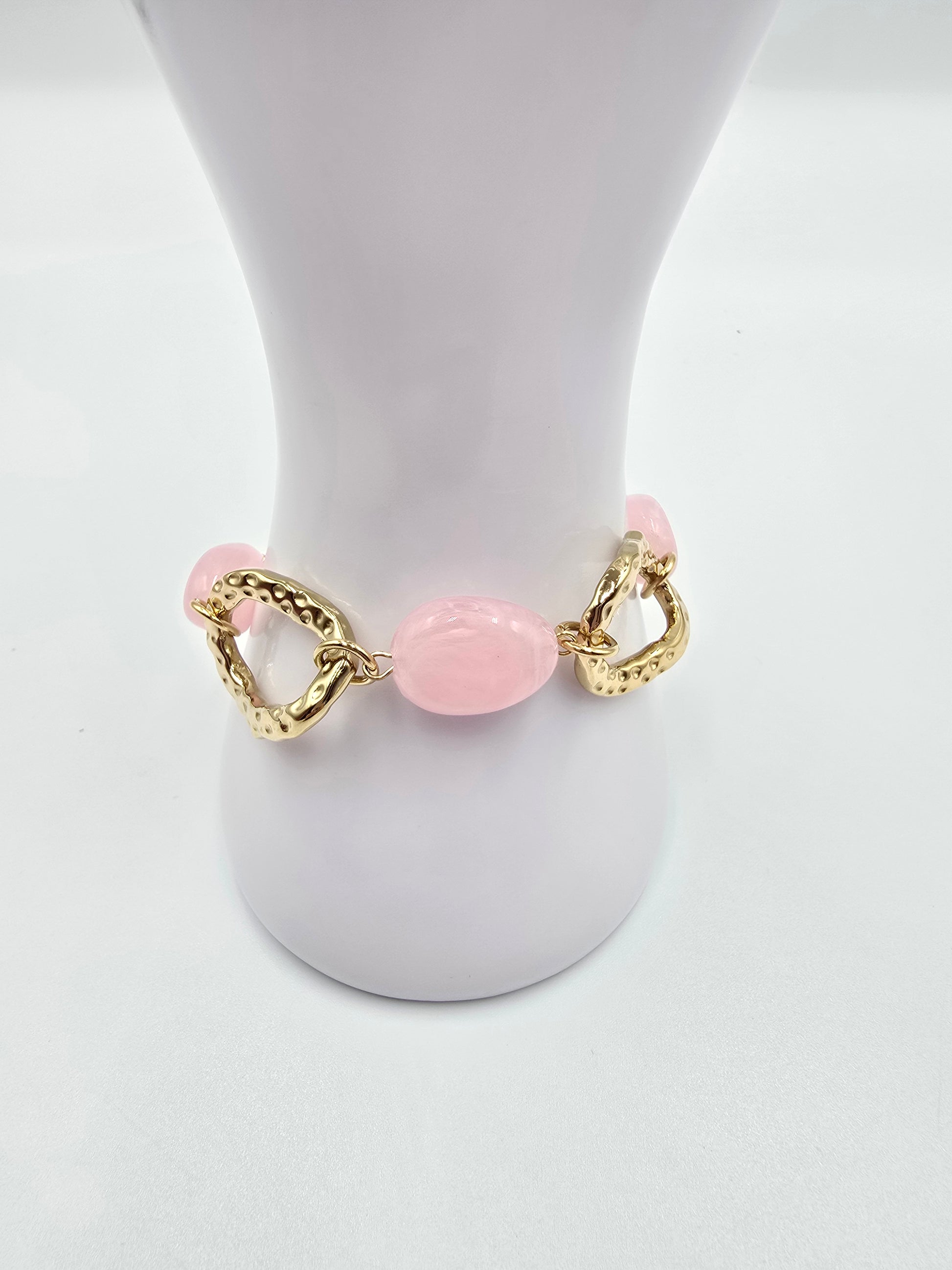 Bracelet MELINDA - Perles Résine & Maillons Dorés - Élégance Colorée