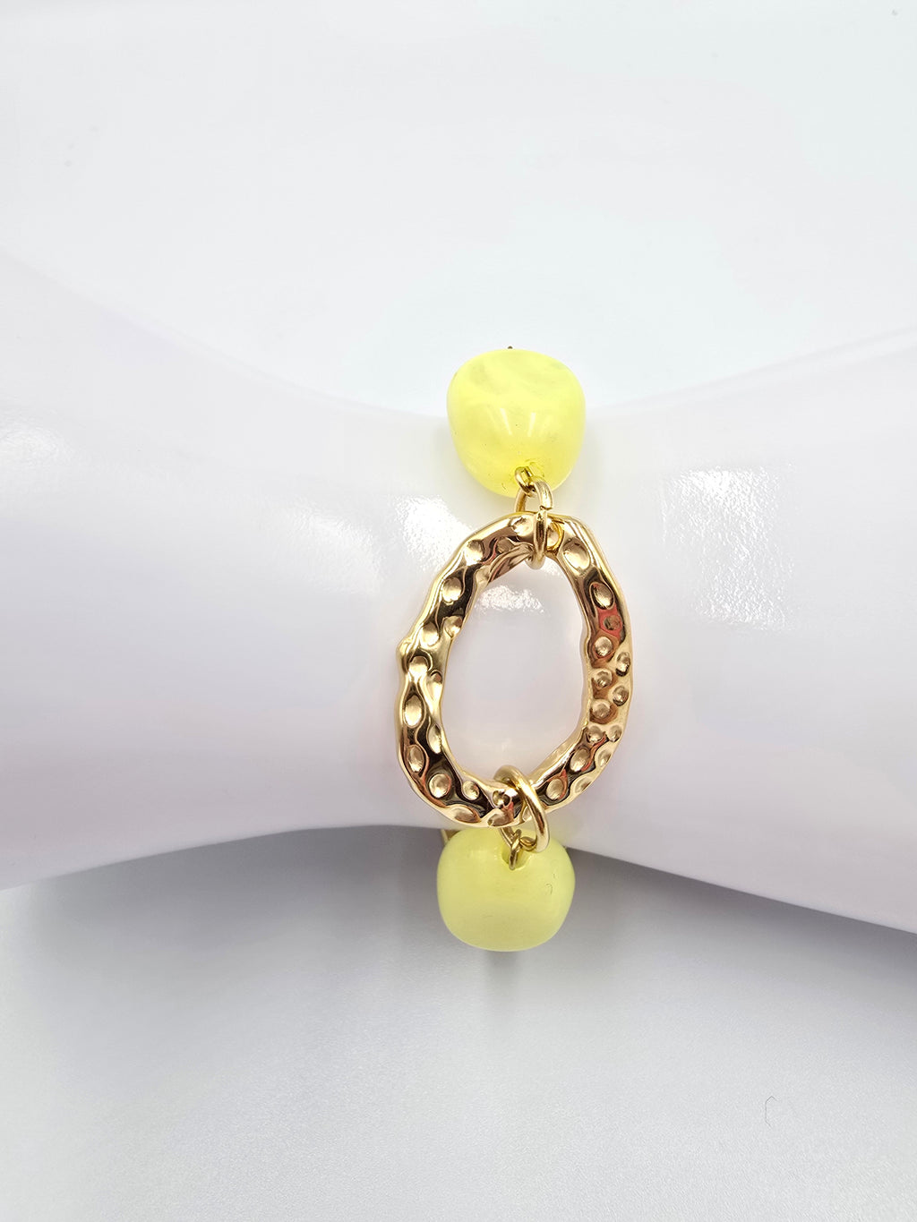 Bracelet MELINDA - Perles Résine & Maillons Dorés - Élégance Colorée