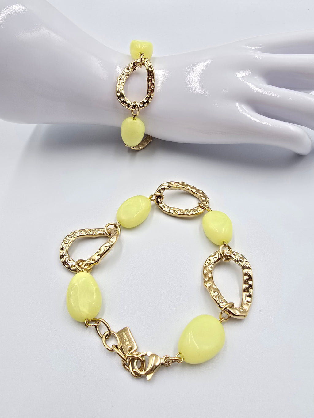 Bracelet MELINDA - Perles Résine & Maillons Dorés - Élégance Colorée