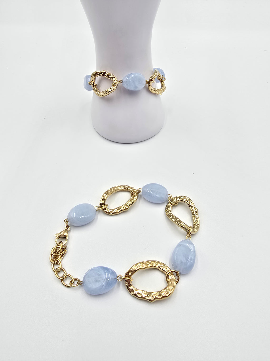 Bracelet MELINDA - Perles Résine & Maillons Dorés - Élégance Colorée