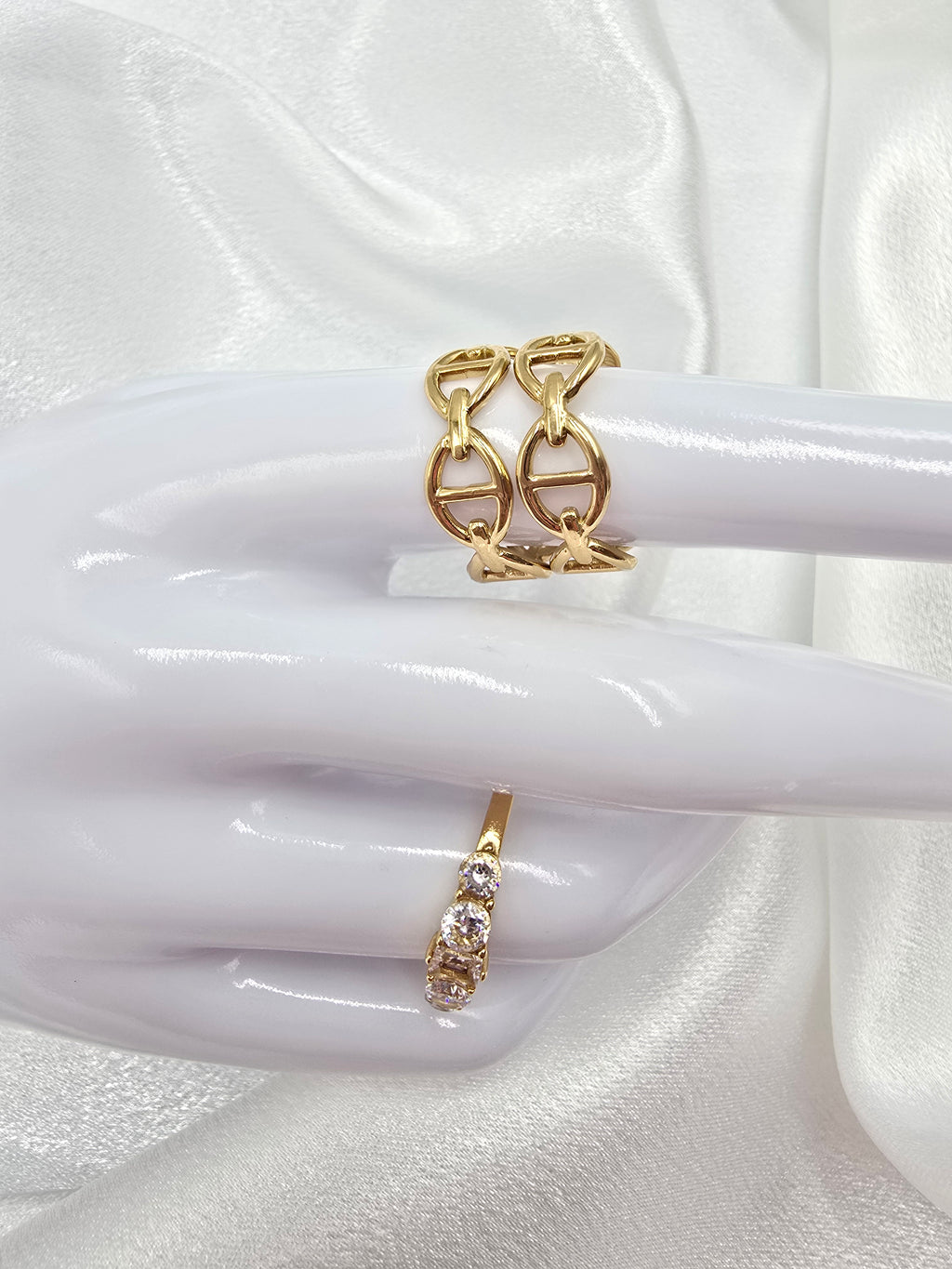 Bague ENORA - 5 Oxydes de Zirconium - Alliance Dorée Élégante