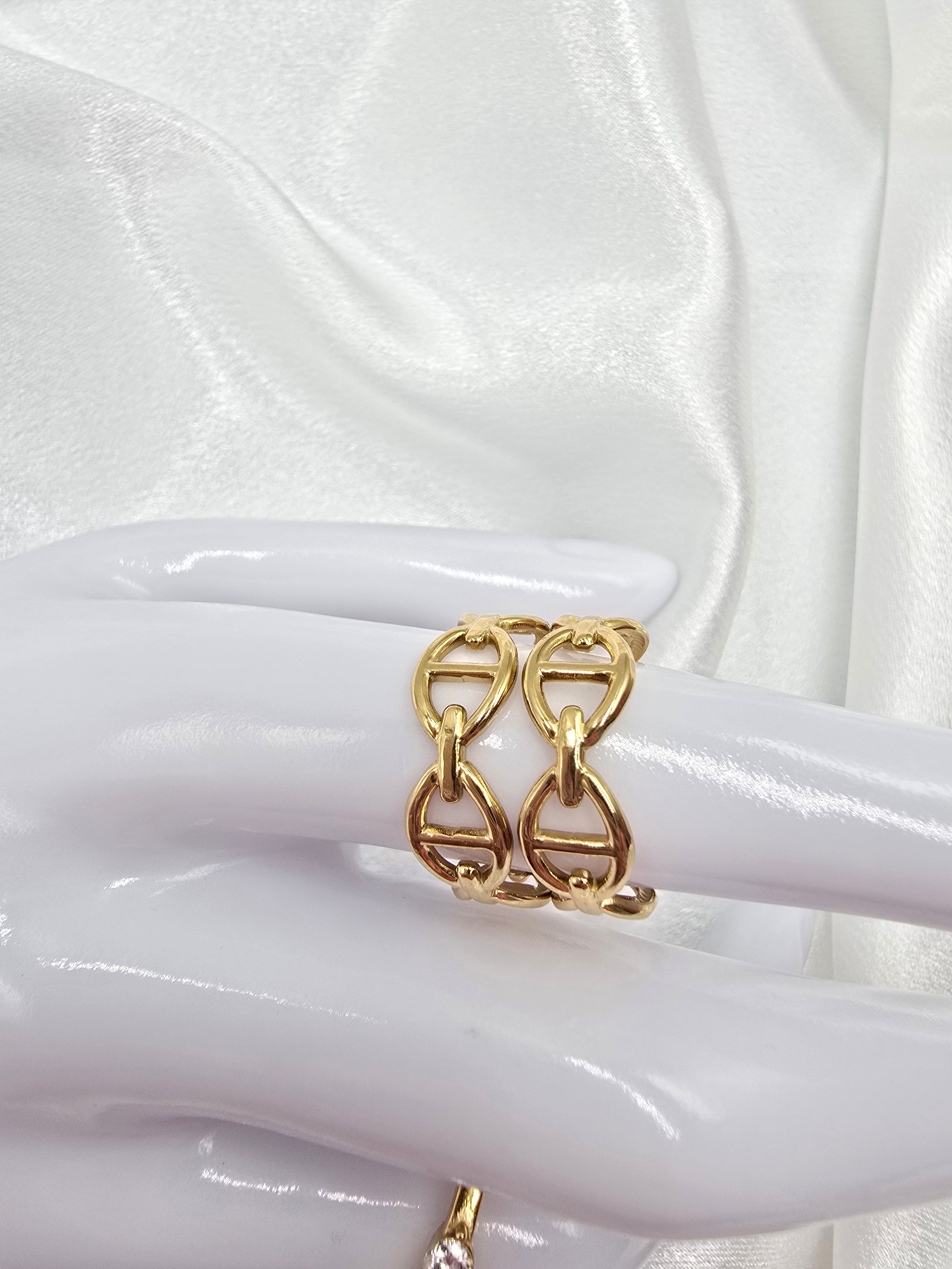Bague ADISON - Grains de Café Dorés - Design Original & Élégant