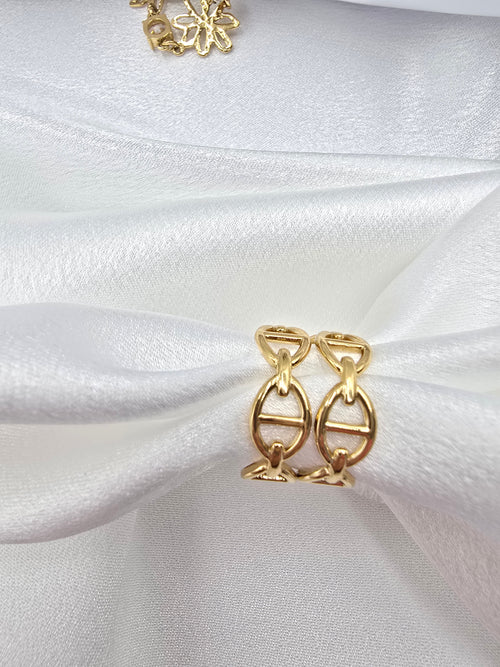 Bague ADISON - Grains de Café Dorés - Design Original & Élégant