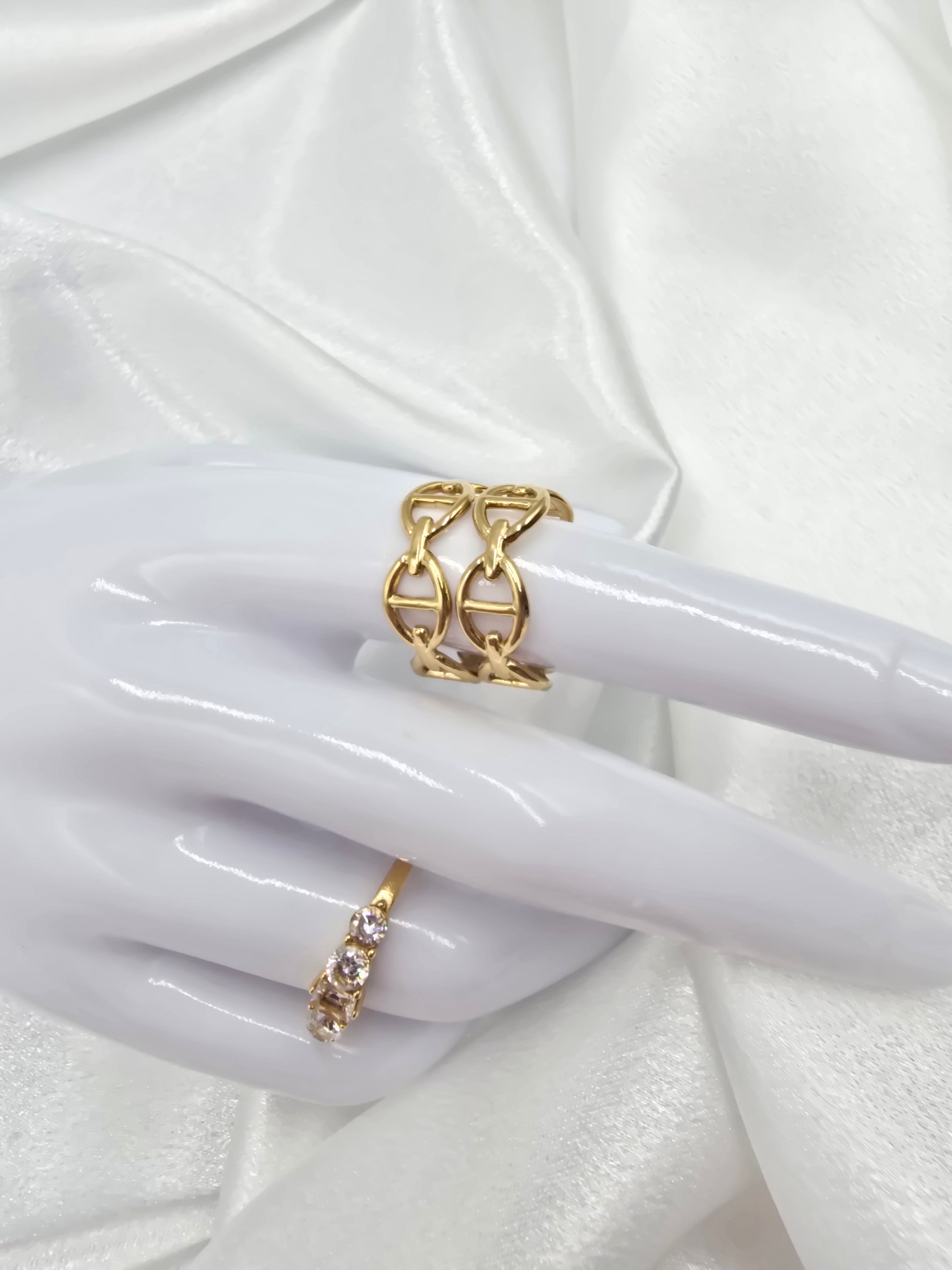 Bague ADISON - Grains de Café Dorés - Design Original & Élégant