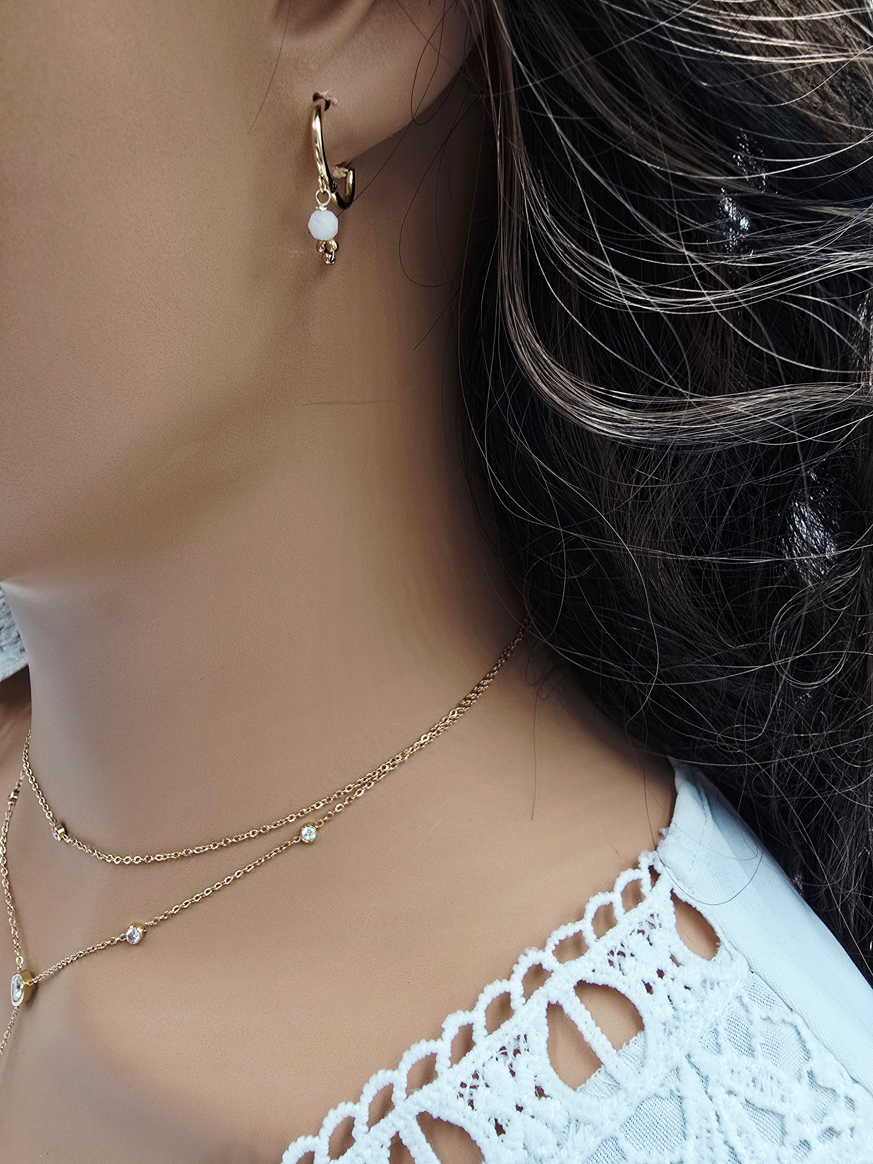 Boucles d'oreilles Créoles Maeline – Pierres Naturelles