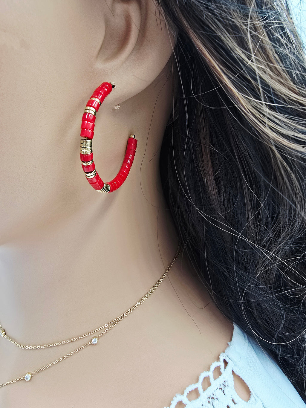 Boucles d'oreilles Créoles Amalia – Pierres Naturelles