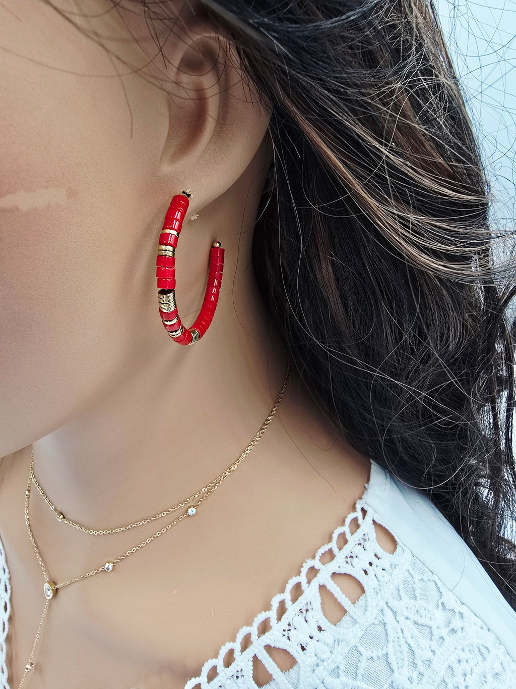 Boucles d'oreilles Créoles Amalia – Pierres Naturelles