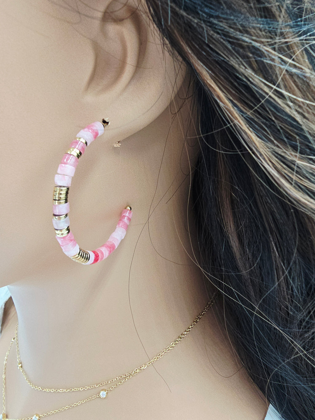 Boucles d'oreilles Créoles Amalia – Pierres Naturelles