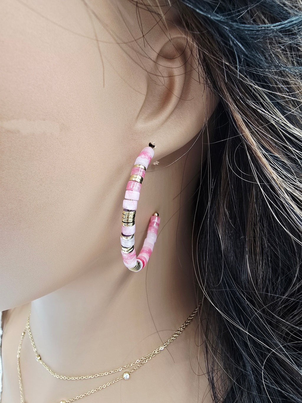 Boucles d'oreilles Créoles Amalia – Pierres Naturelles