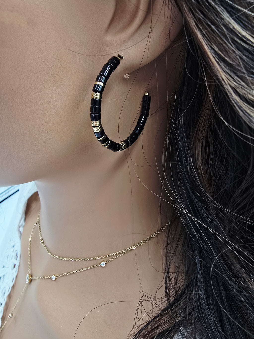Boucles d'oreilles Créoles Amalia – Pierres Naturelles