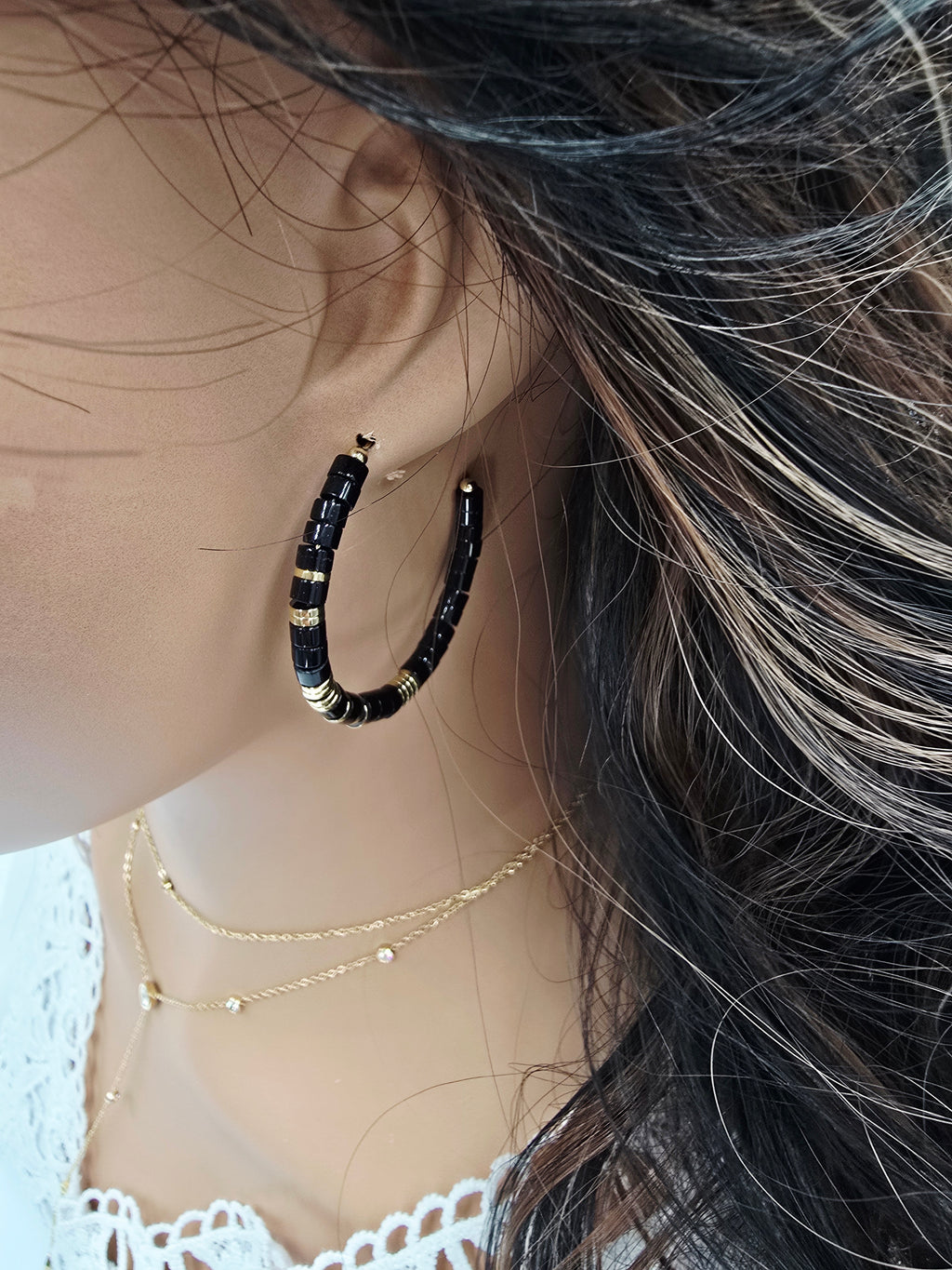 Boucles d'oreilles Créoles Amalia – Pierres Naturelles