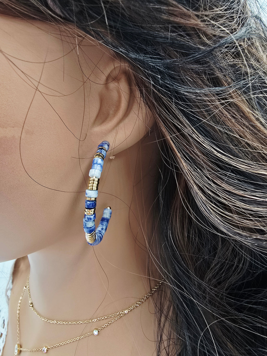 Boucles d'oreilles Créoles Amalia – Pierres Naturelles