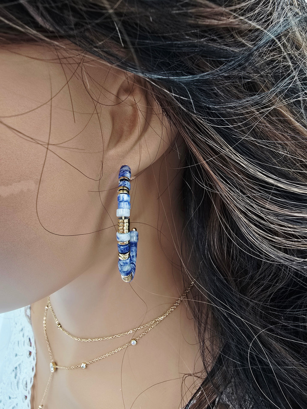 Boucles d'oreilles Créoles Amalia – Pierres Naturelles