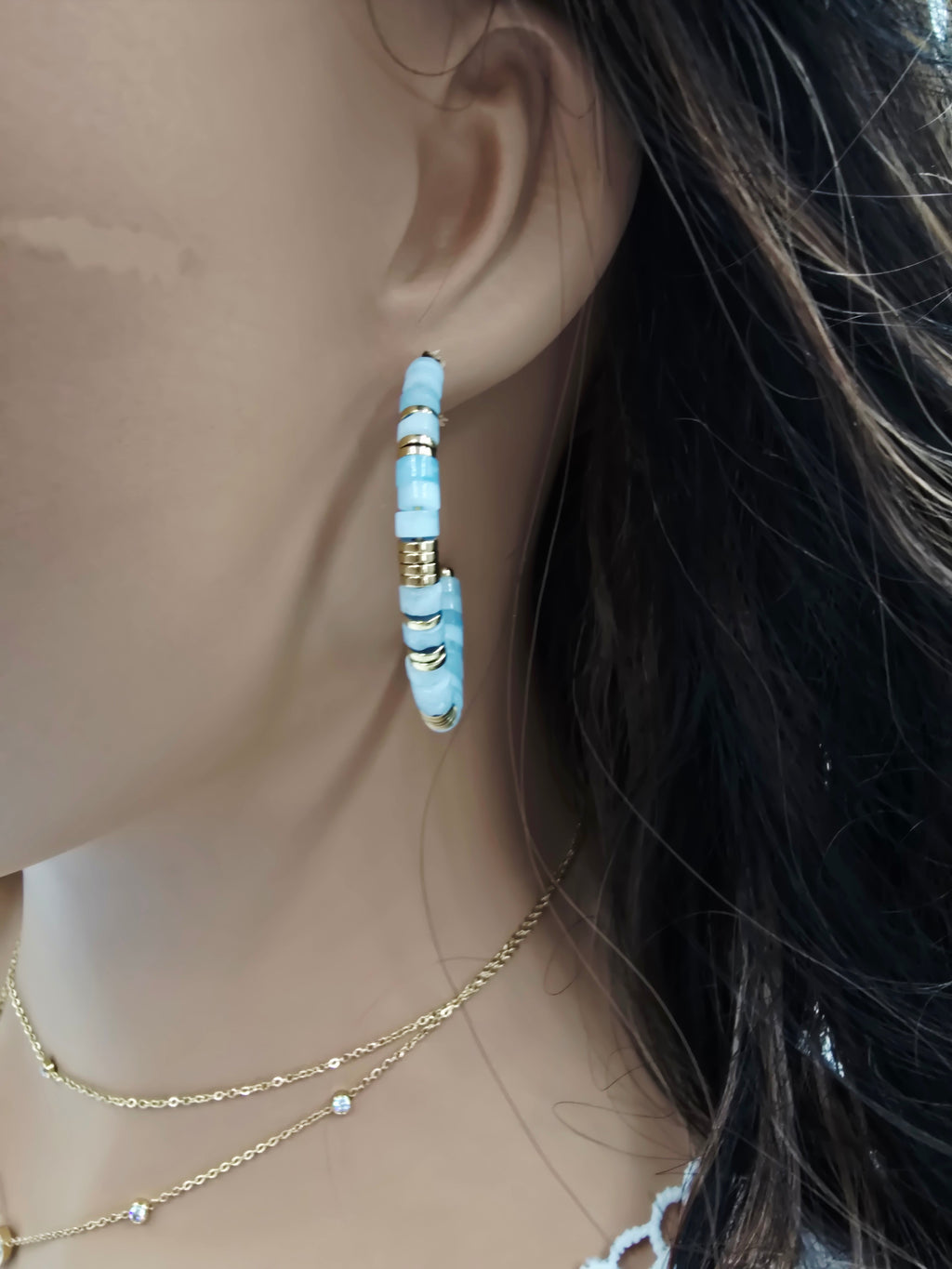 Boucles d'oreilles Créoles Amalia – Pierres Naturelles