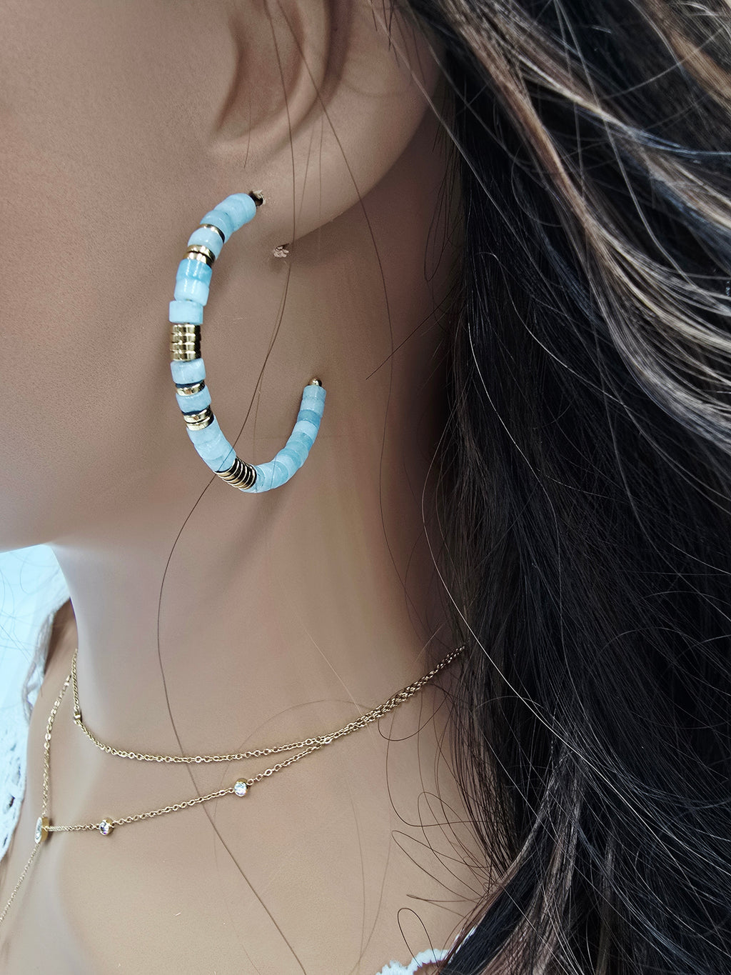 Boucles d'oreilles Créoles Amalia – Pierres Naturelles