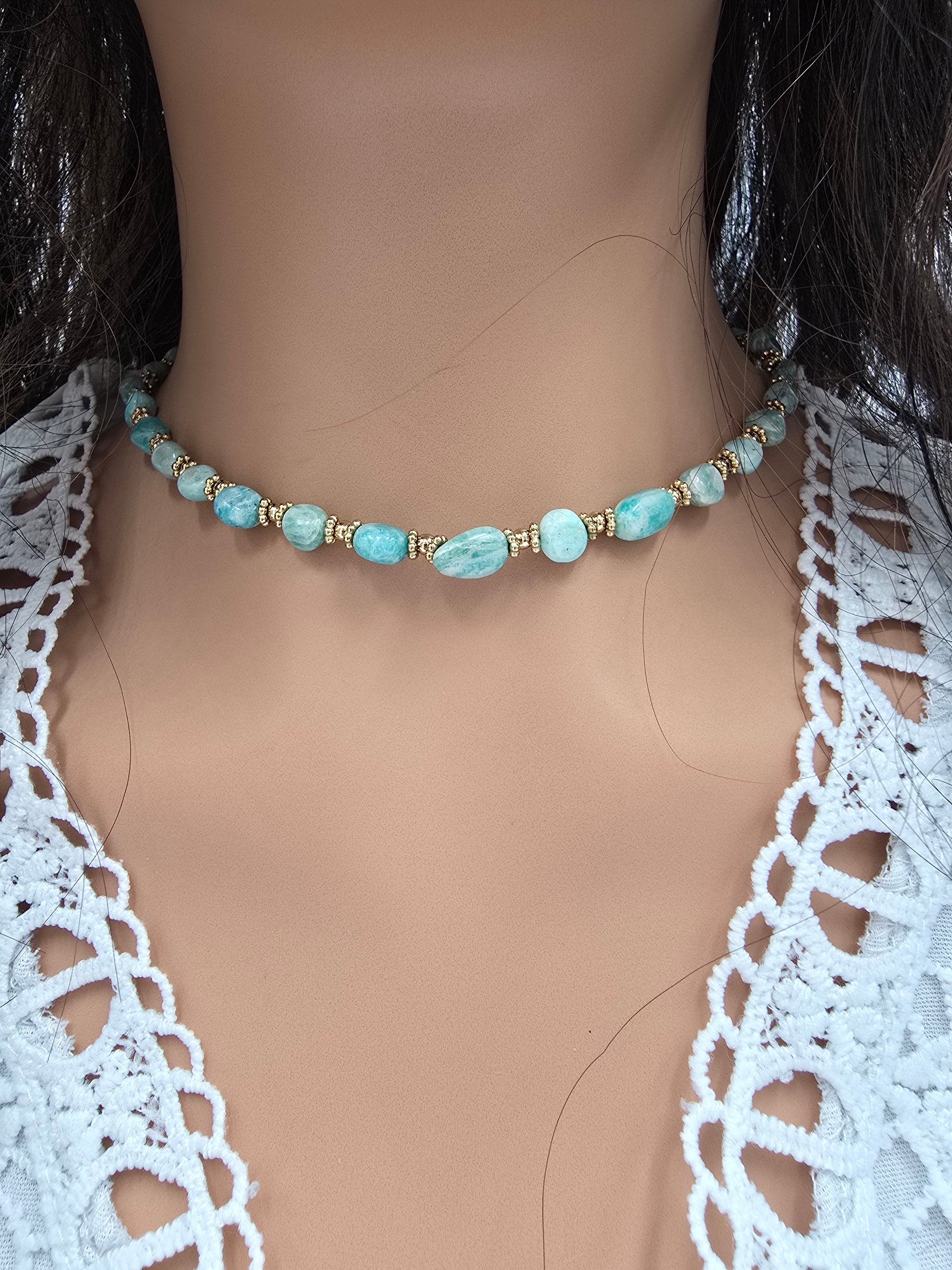 Collier CASSANDRE Tourmaline Améthyste Agate Indienne Acier Inoxydable | Or et Âme Bijoux