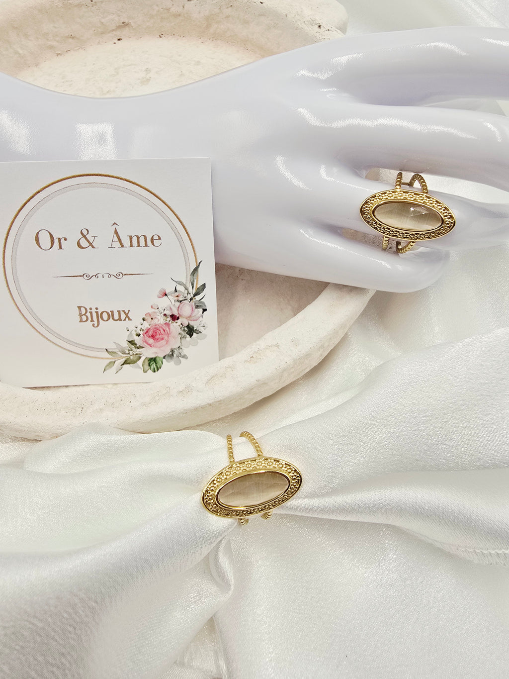 Bague CAPRI  Œil de Chat Pierre Naturelle | Or et Ame Bijoux